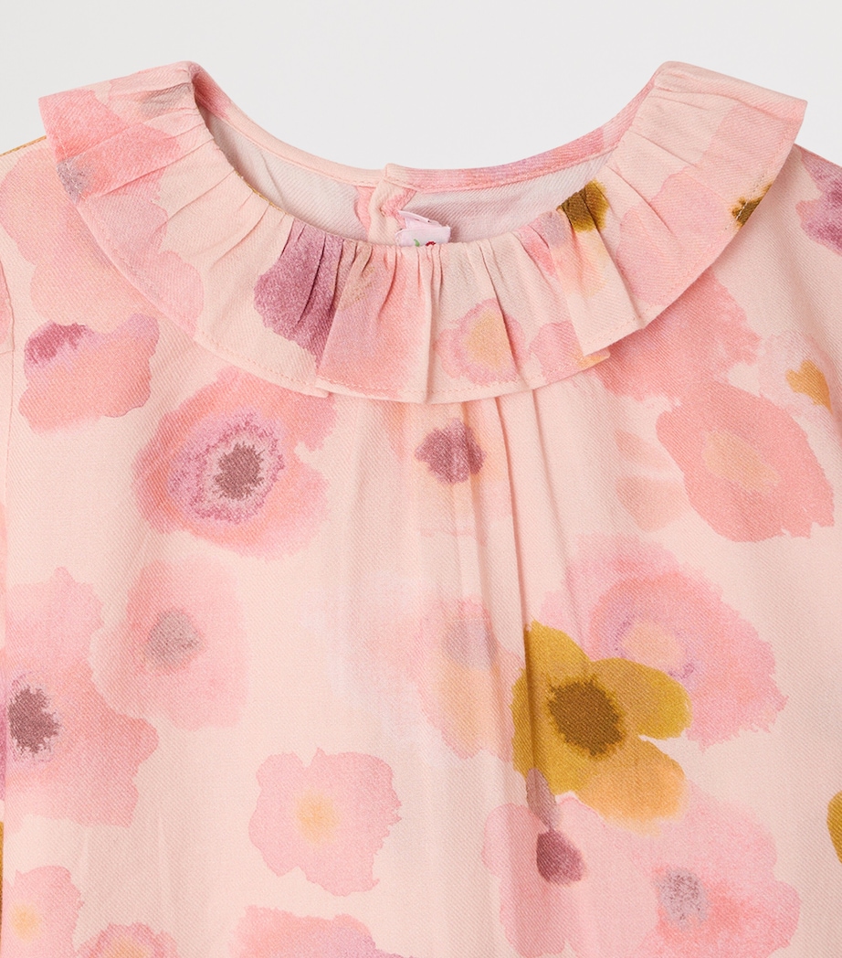 Bonpoint Cotton Floral Blouse (4-8 Years) Fl Rose Petale Image 3