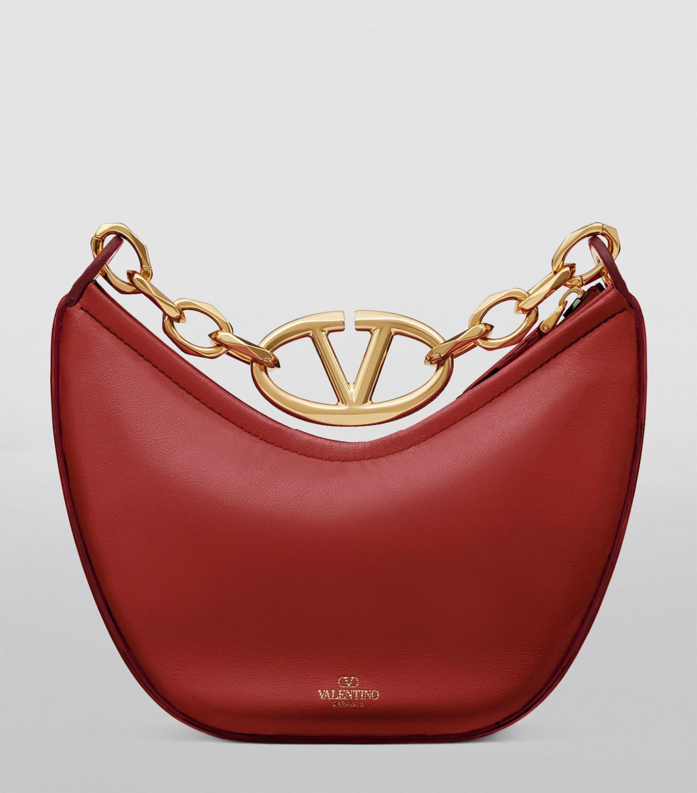 ショルダーバッグ・ポシェット VALENTINO BLACK LEATHER MEDIUM HOBO VLOGO MOON SHOULDER BAG Valentino Garavani Mini Leather VLogo Moon Shoulder Bag