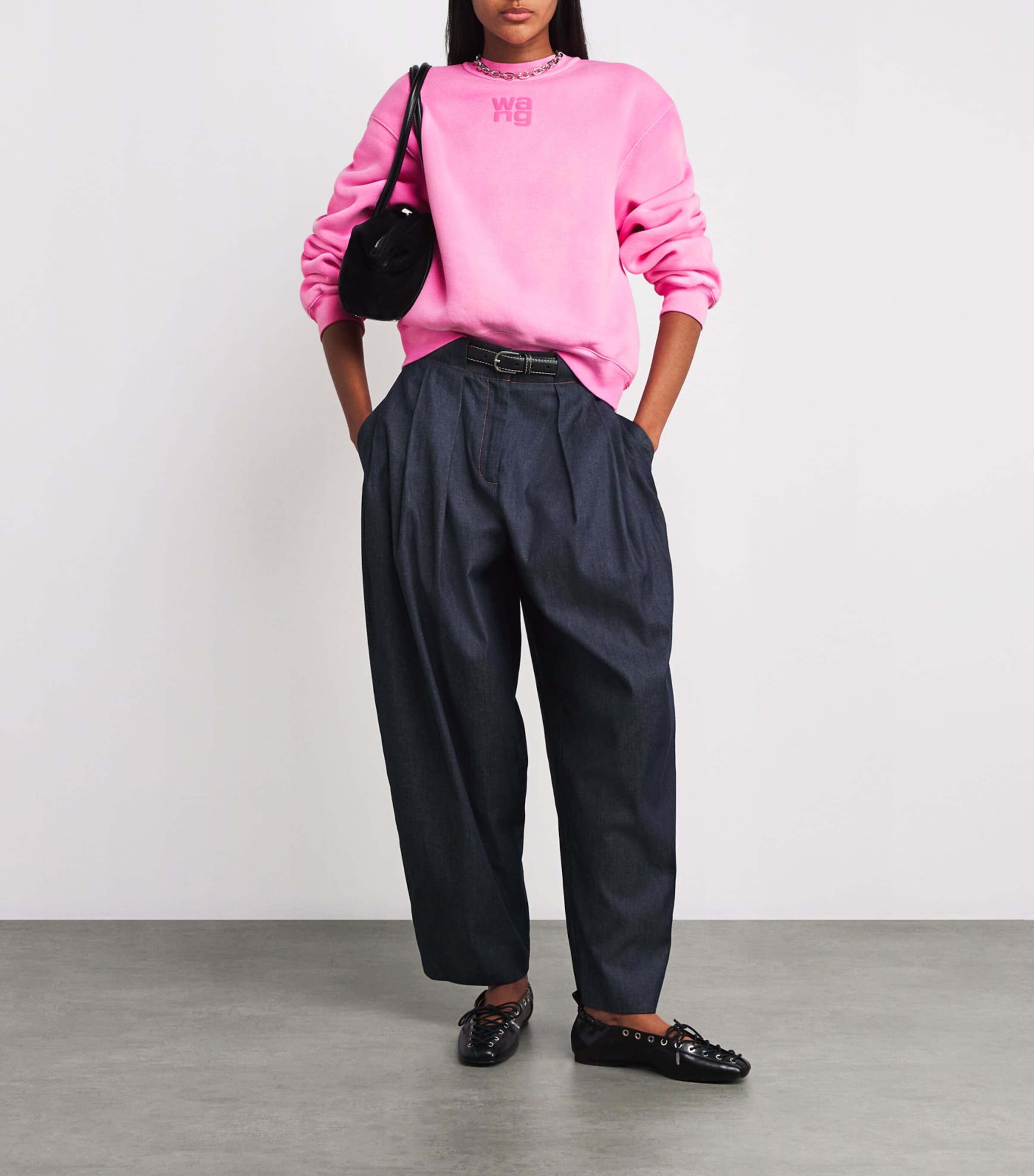 Cotton-Blend Logo Sweatshirt 936C WASHED LOTUS Image 2