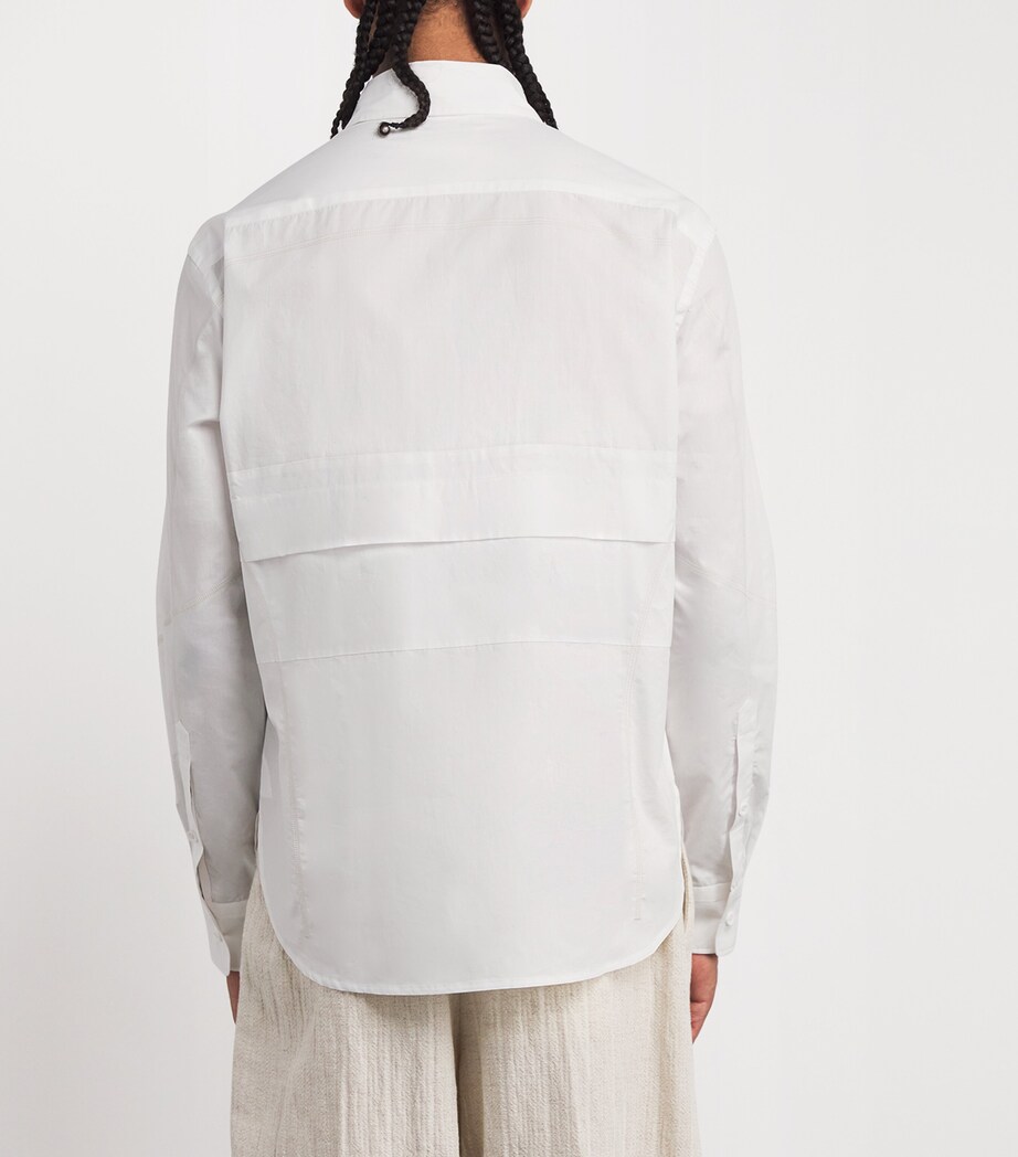 Cotton Flatlock Shirt WHITE Image 4