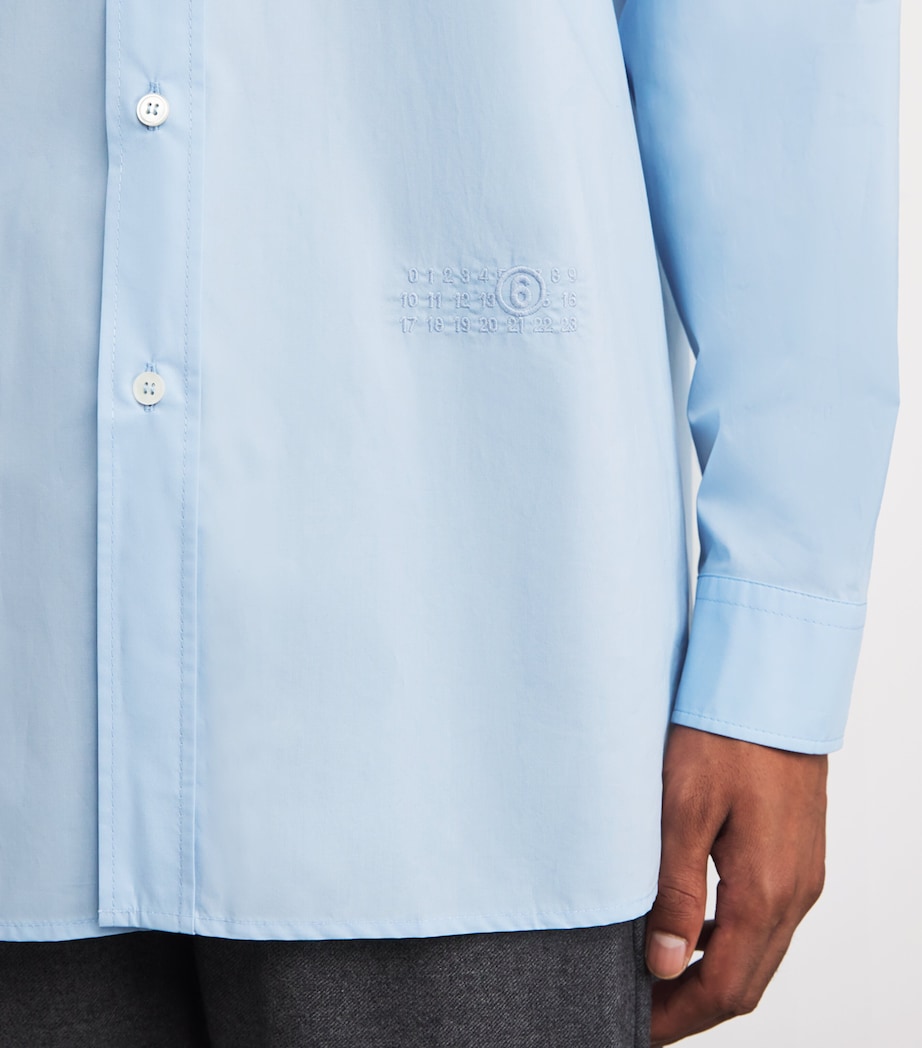 MM6 Maison Margiela Mens Cotton Hood-Detail Shirt Blue Image 6