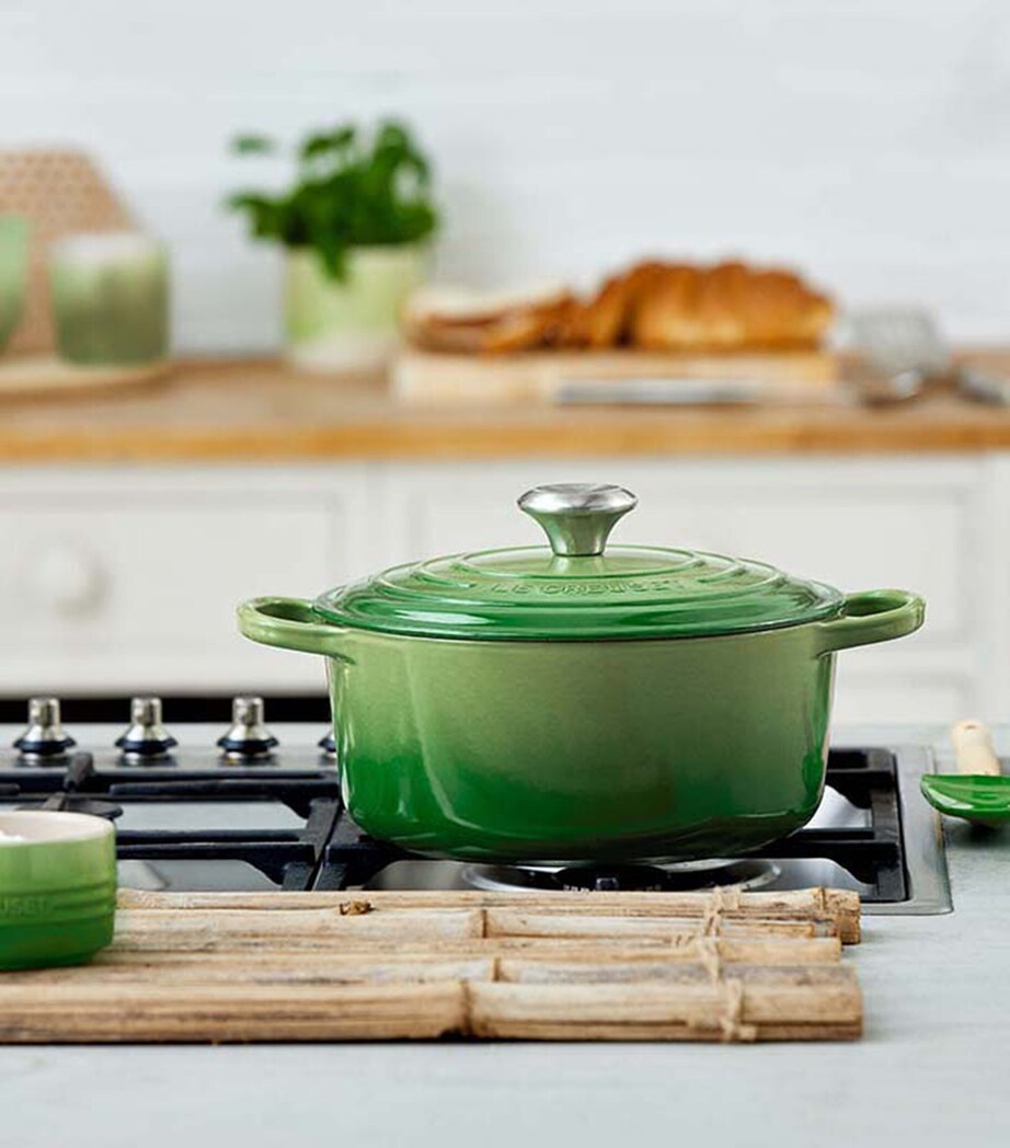 Le Creuset Cast Iron Round Casserole Dish (20cm) Bamboo Green Image 5