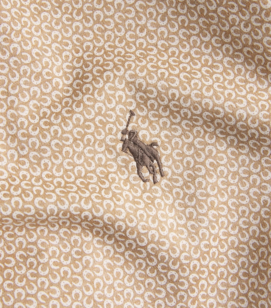 Cotton Geometric Polo Pony Polo Shirt BROWN Image 5