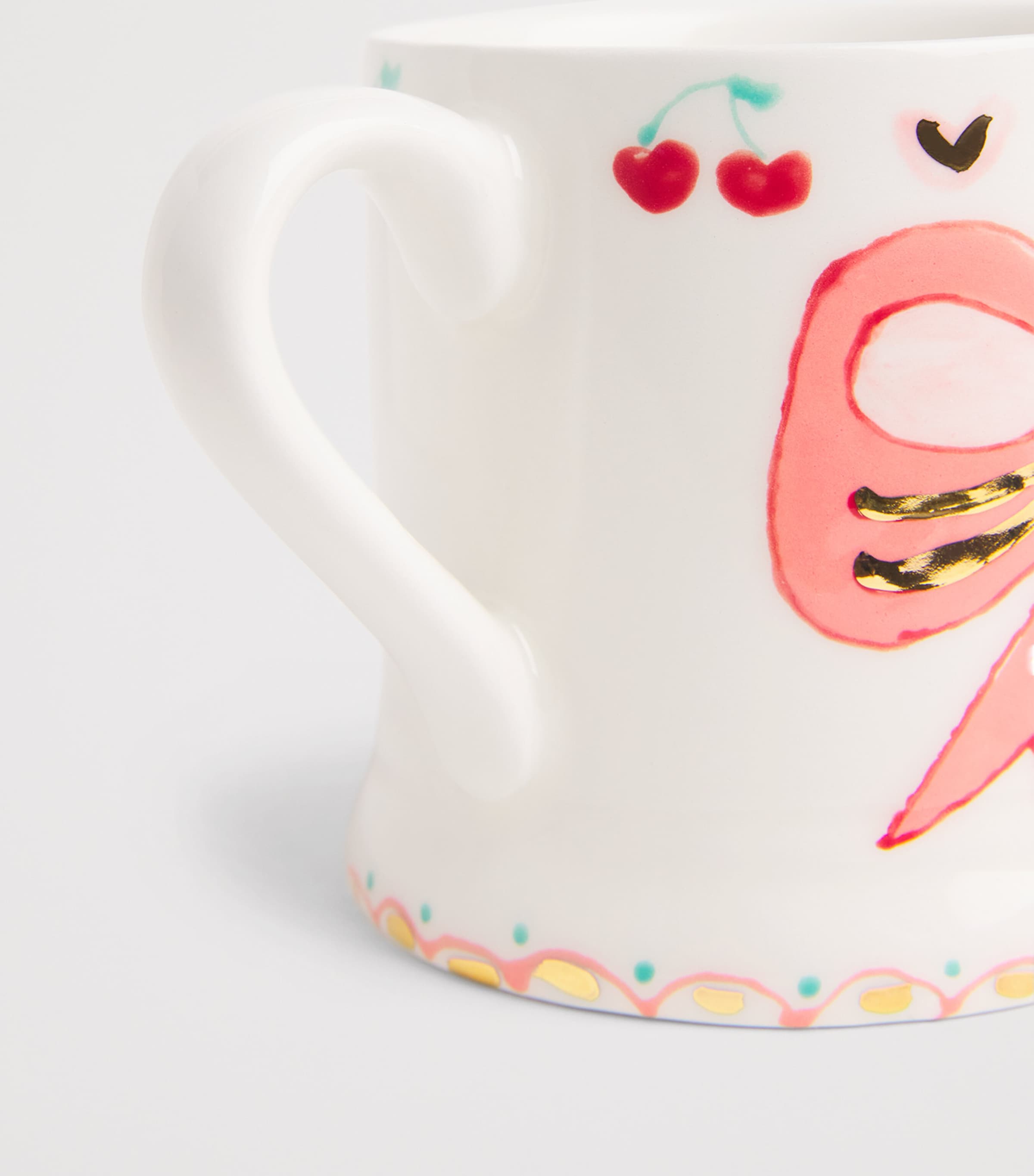 Jayne Redmond Hand-Painted Bow Mug White Image 2