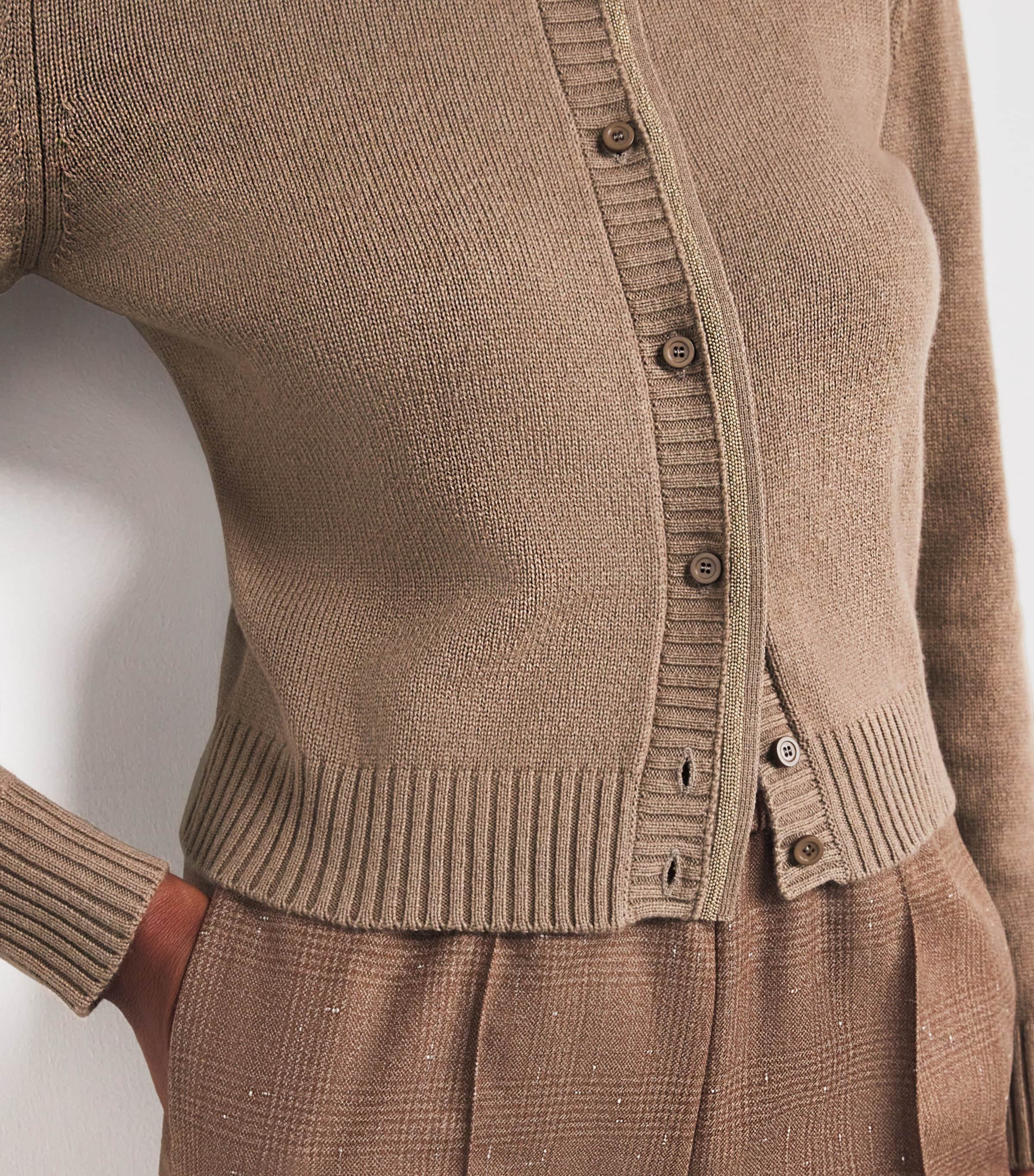 Fabiana Filippi Beige Wool-Silk-Cashmere Cardigan | Harrods US