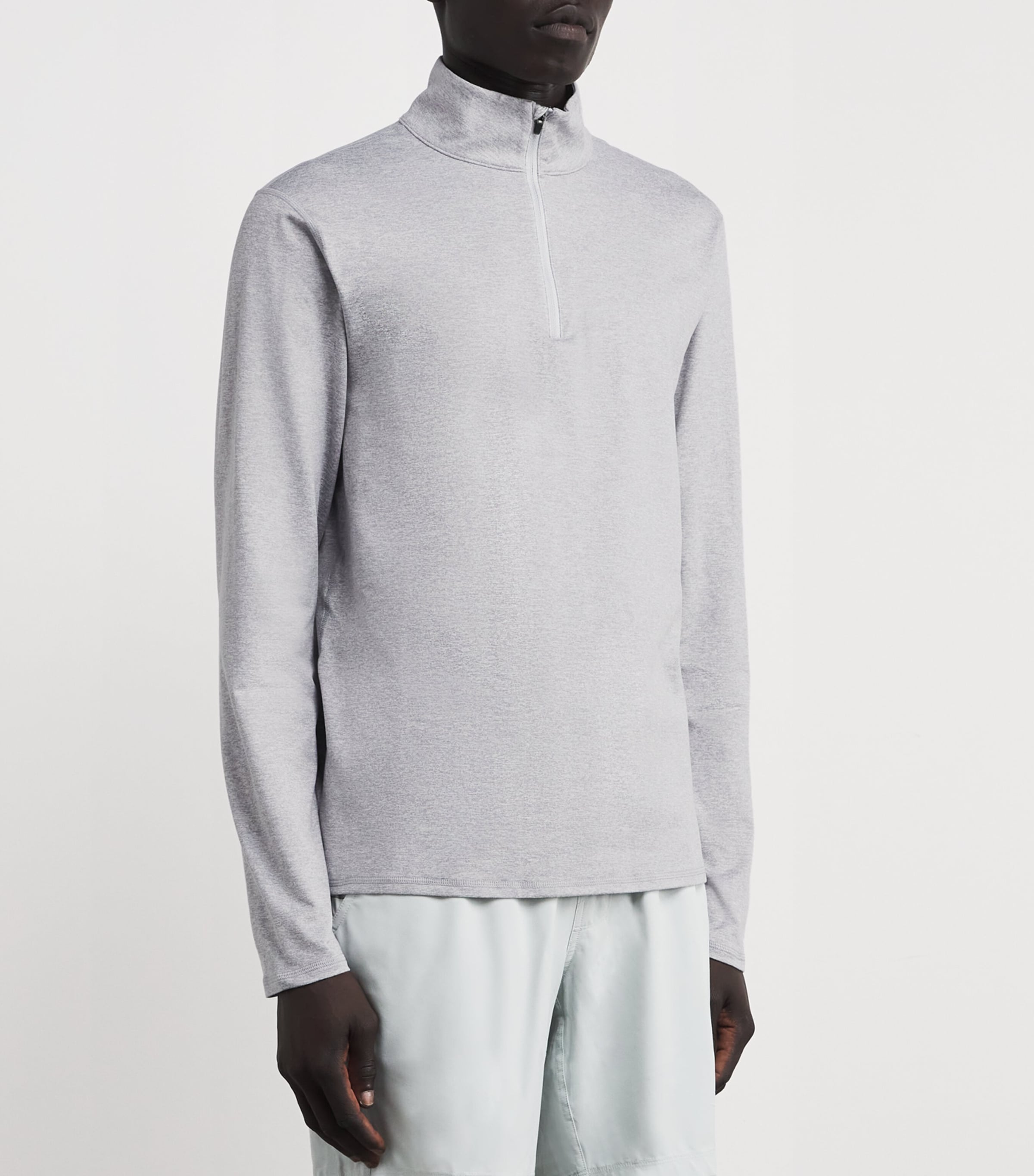 VUORI Mens Half-Zip Ponto Sweatshirt Lhg Lt Heather Grey Image 3