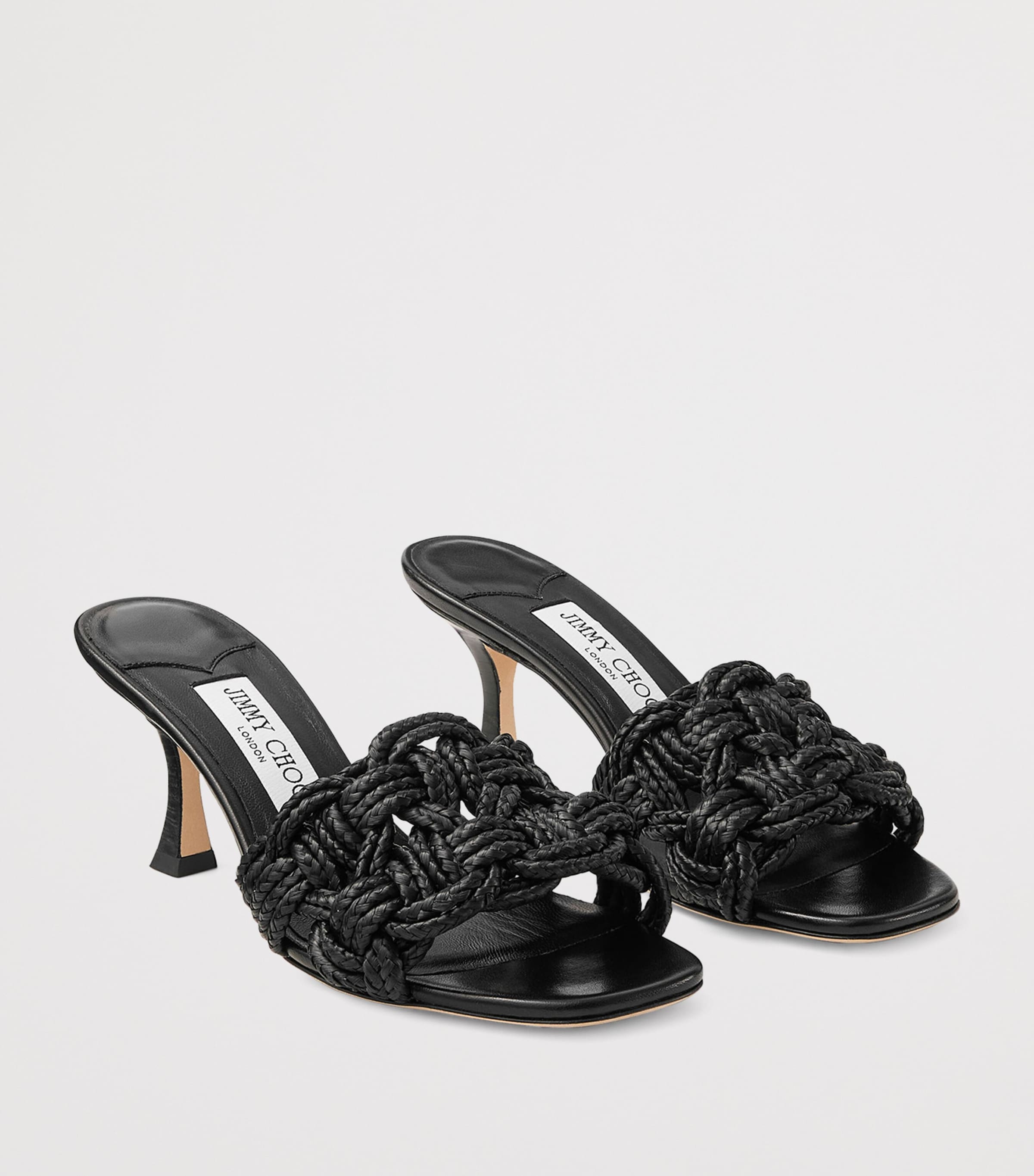 Chara 70 Raffia Heeled Mules BLACK/BLACK Image 6