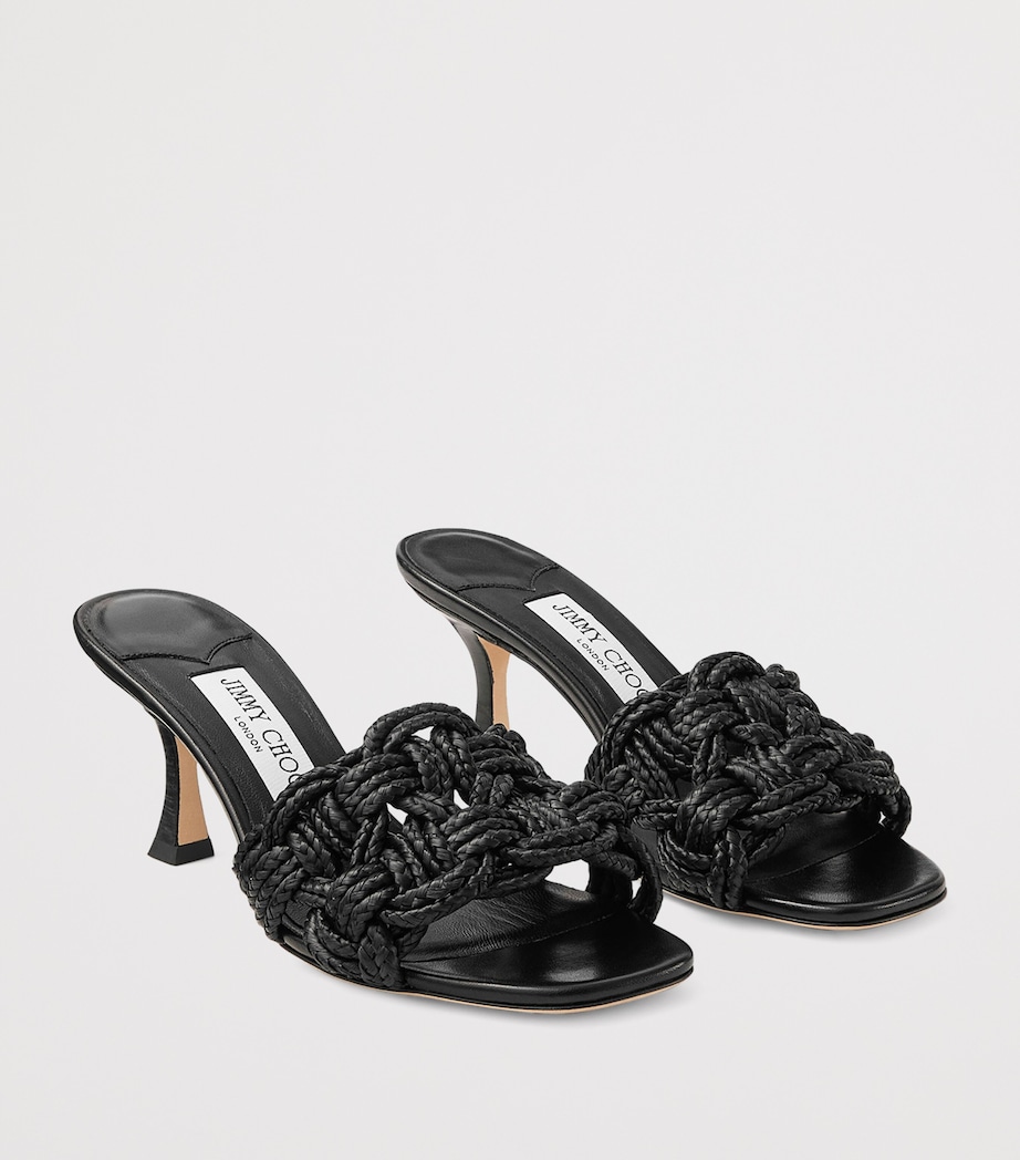 Chara 70 Raffia Heeled Mules BLACK/BLACK Image 6