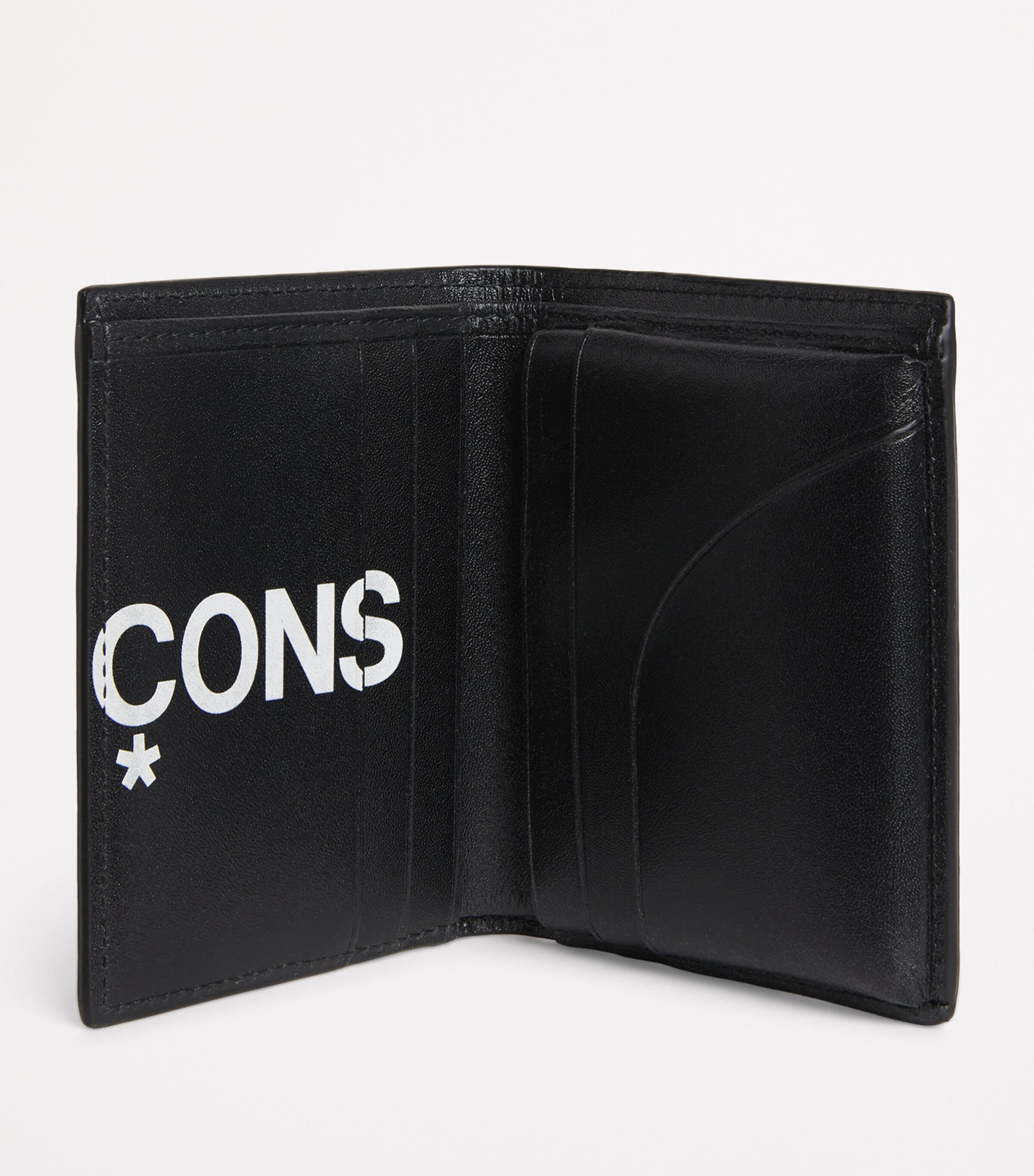 Comme Des Garçons Wallet Leather Logo Bifold Wallet Black Image 2