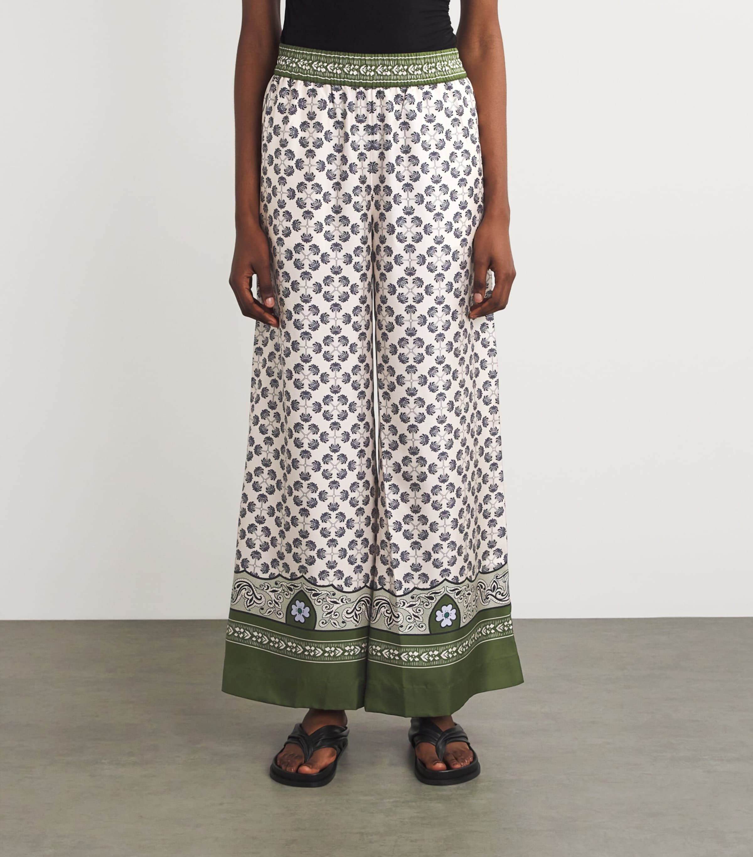 La Doublej Womens Silk Palazzo Wide-Leg Trousers Mirage Placï¿½e Image 3