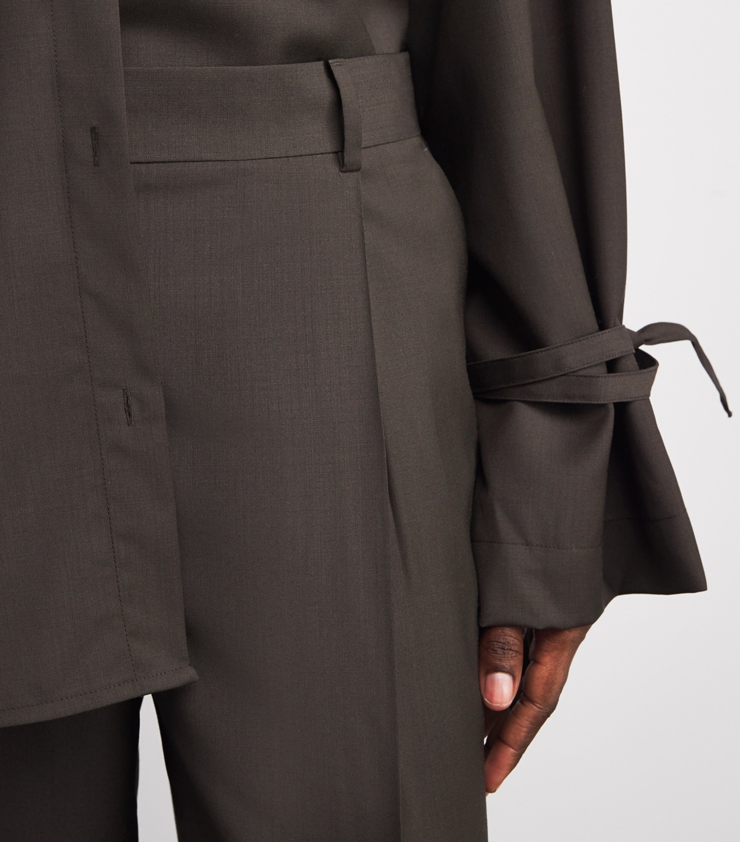 Wool Pleated Trousers 273 PEPPER Image 6