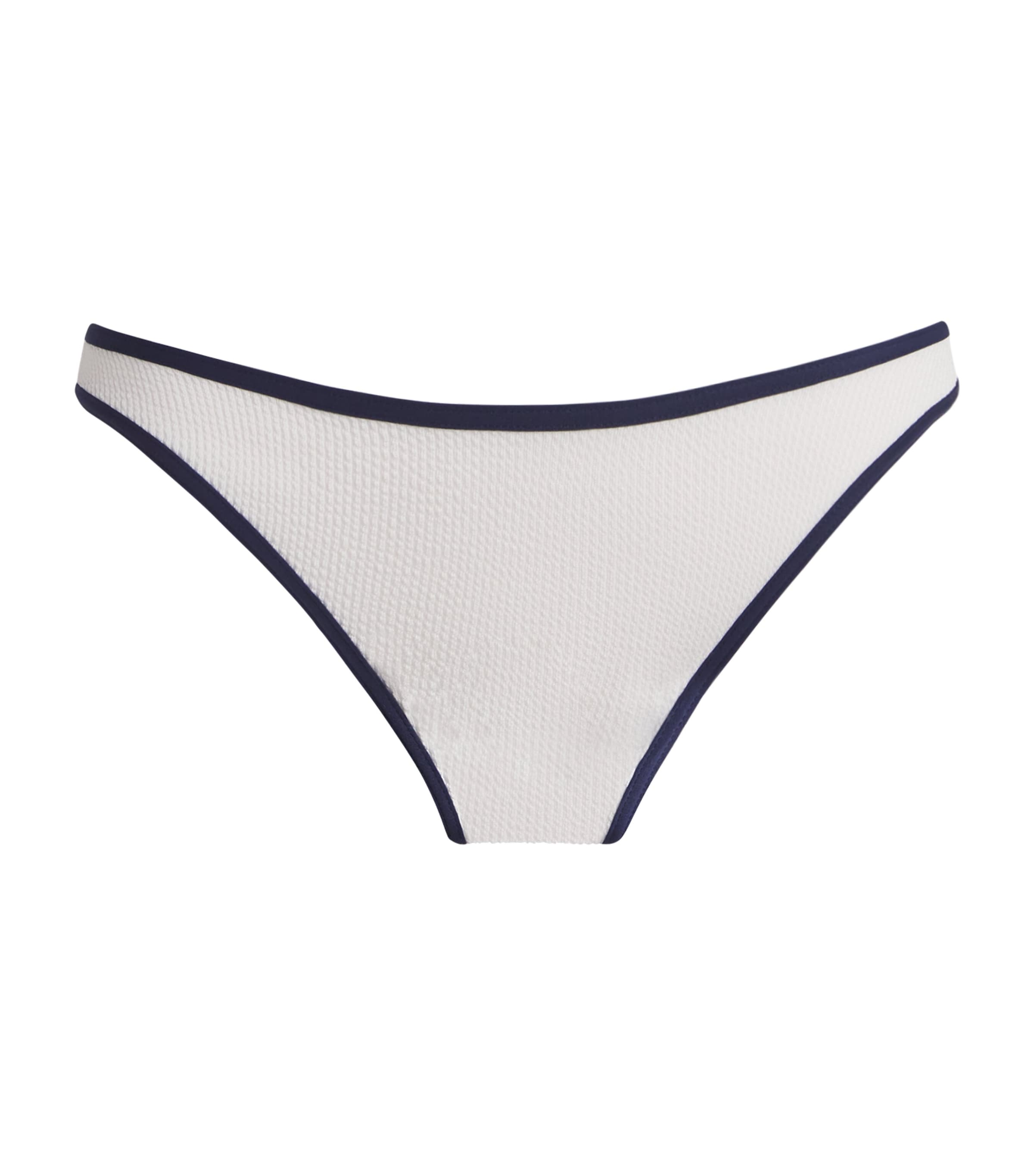 Melissa Odabash Womens Vigo Bikini Bottoms White Ridges/navy Image 1