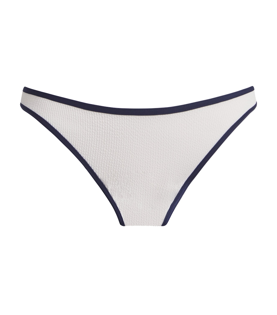 Melissa Odabash Womens Vigo Bikini Bottoms White Ridges/navy Image 1