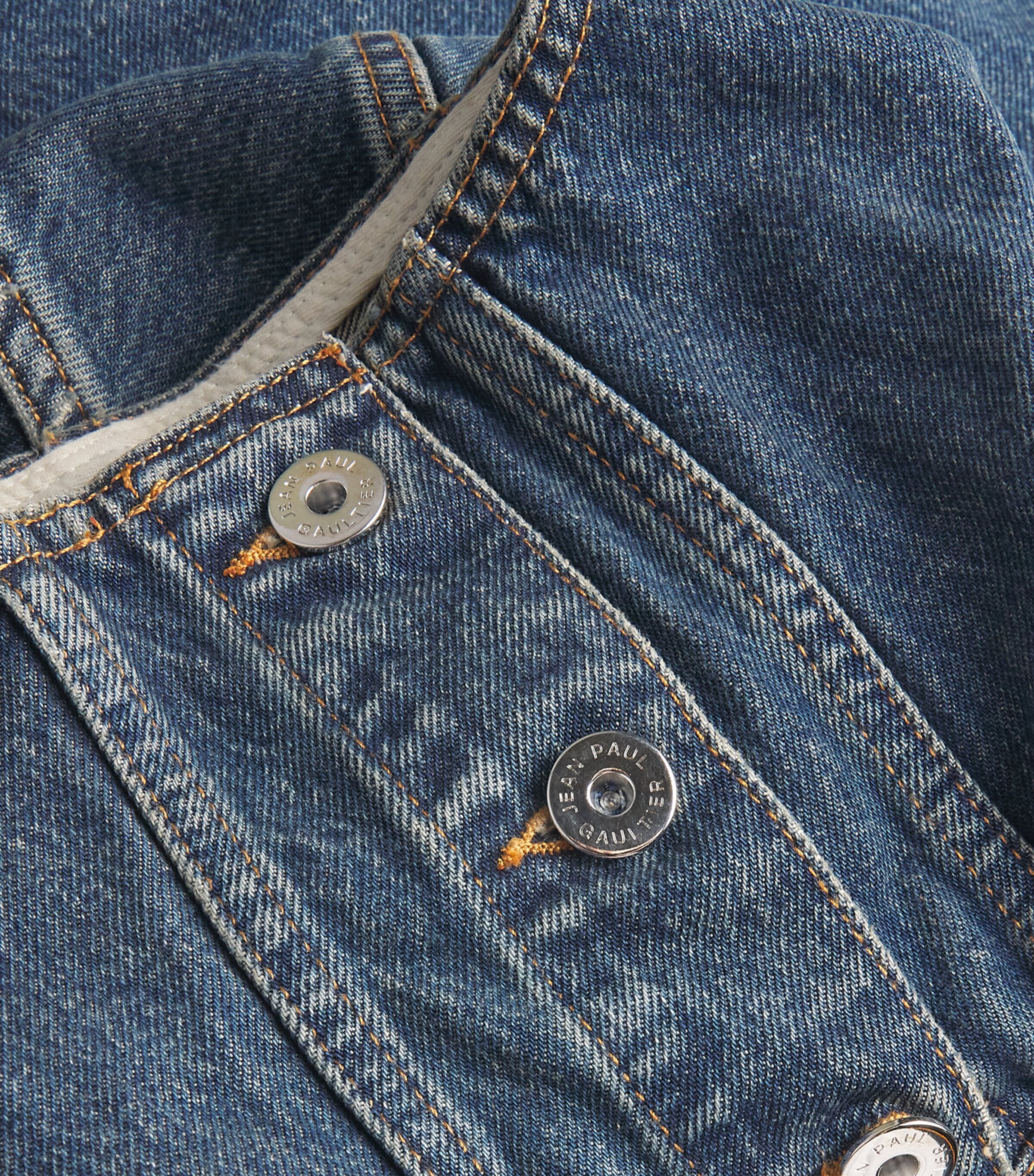 Jean Paul Gaultier Womens Hooded Double-Layer Denim Jacket Vintageblue Image 5