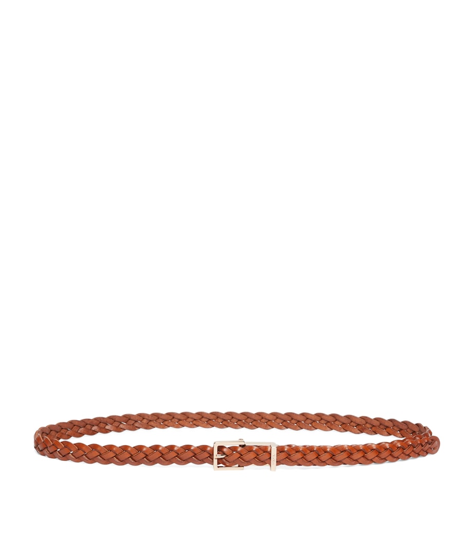 Max Mara Leather Woven Belt Rust Image 1