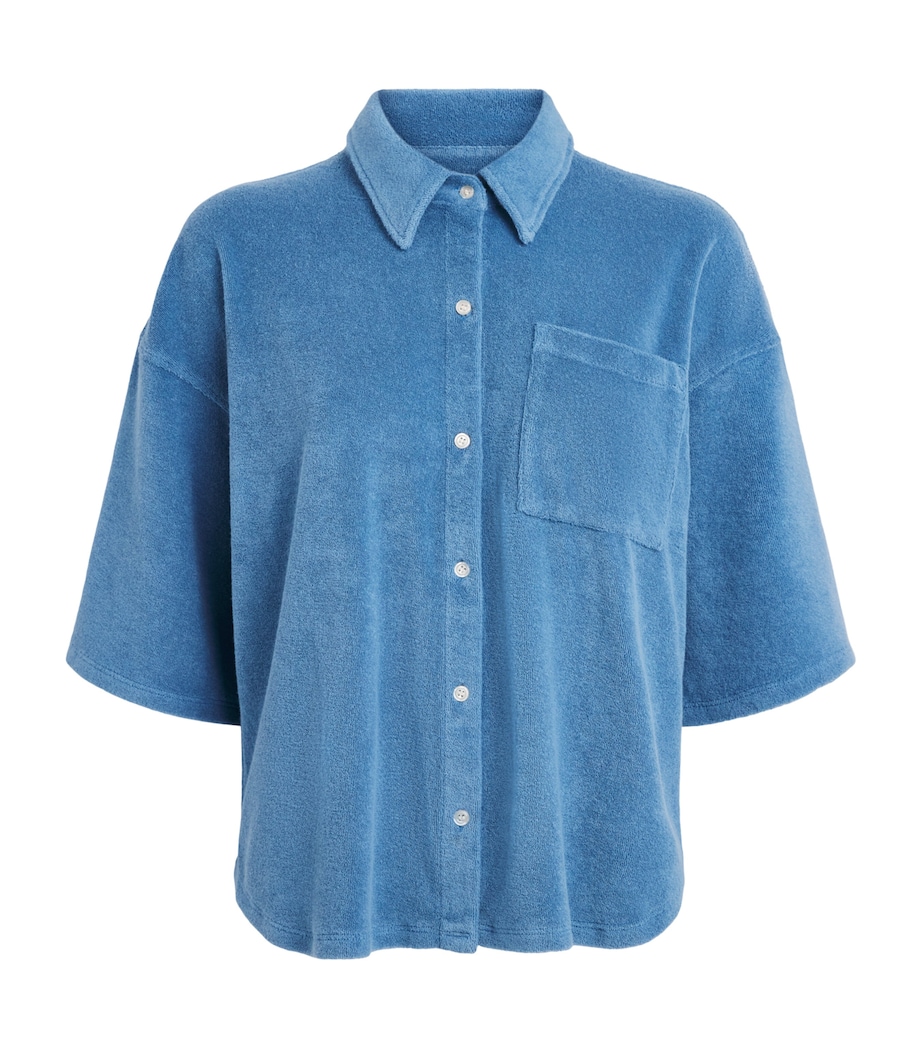 Citizens of Humanity Womens Terry Cotton-Blend Francis Shirt Oceanic Image 1