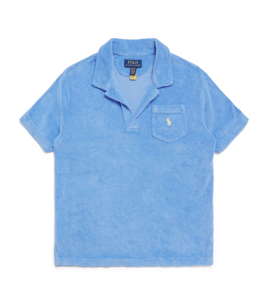 Towelling Polo Shirt (6-14 Years) BLUE Image 1