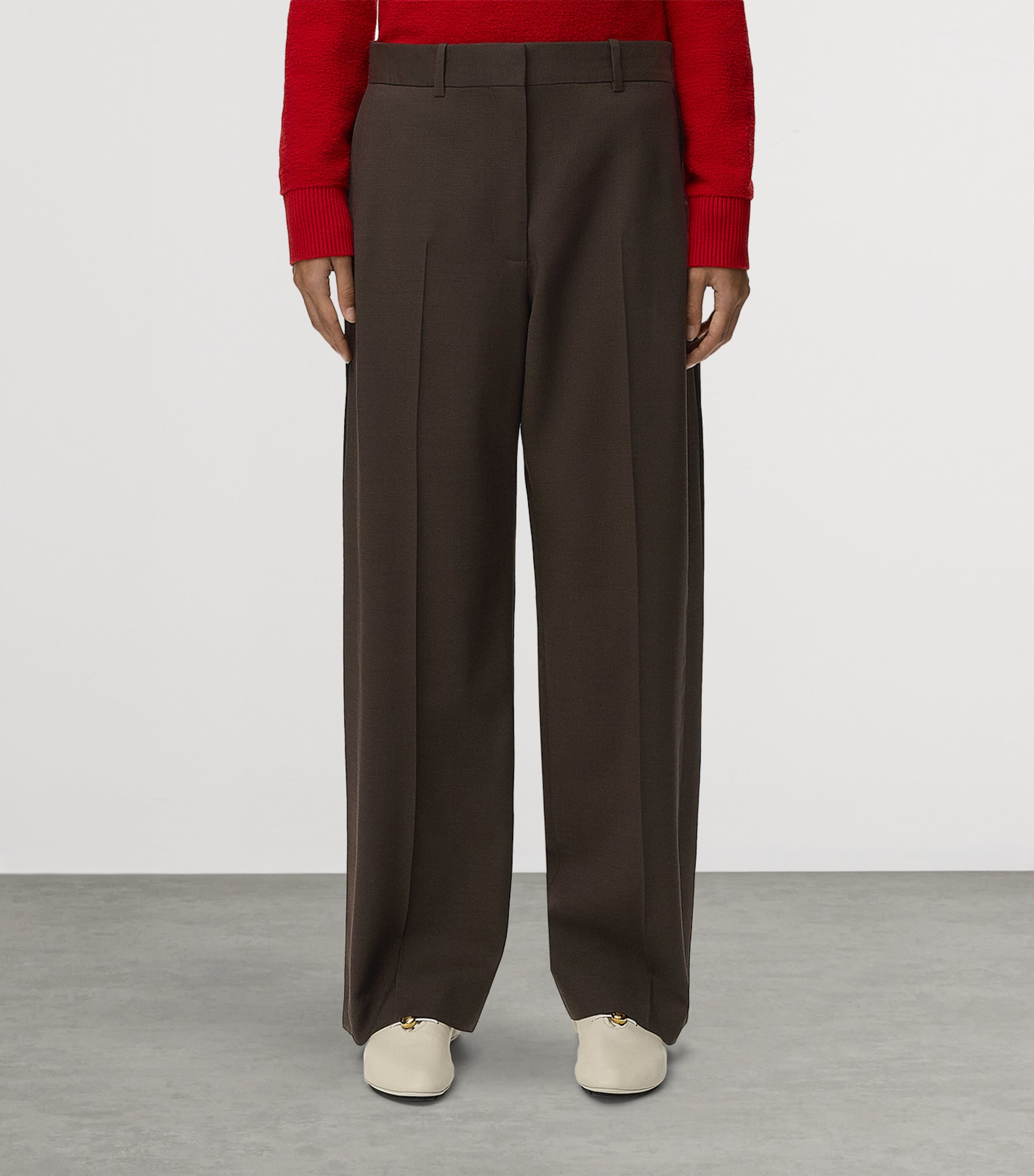 LOEWE Womens Tailored Trousers Brown Image 3