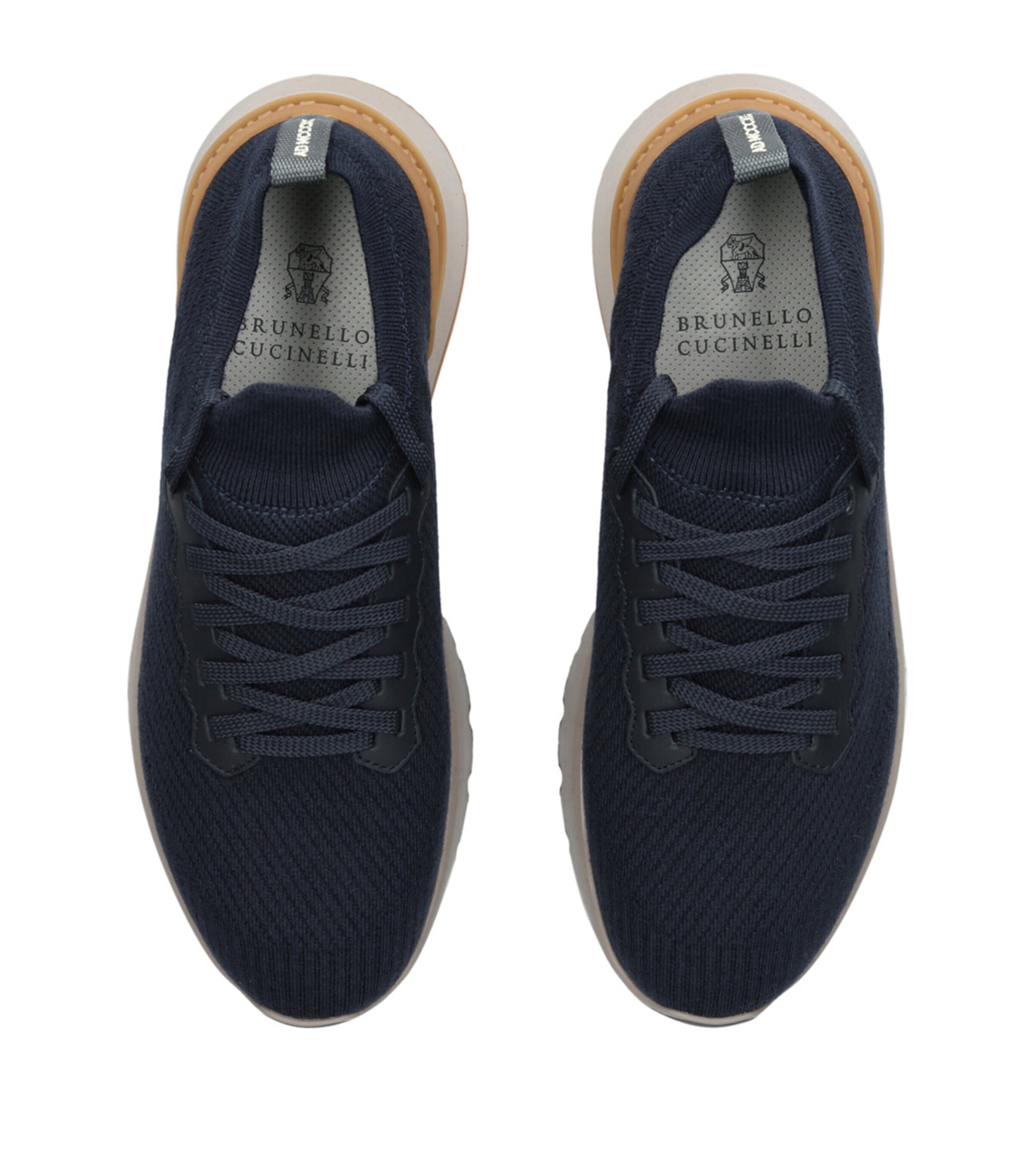 Brunello Cucinelli Knitted Low-Top Sneakers Taupe Comb Image 4