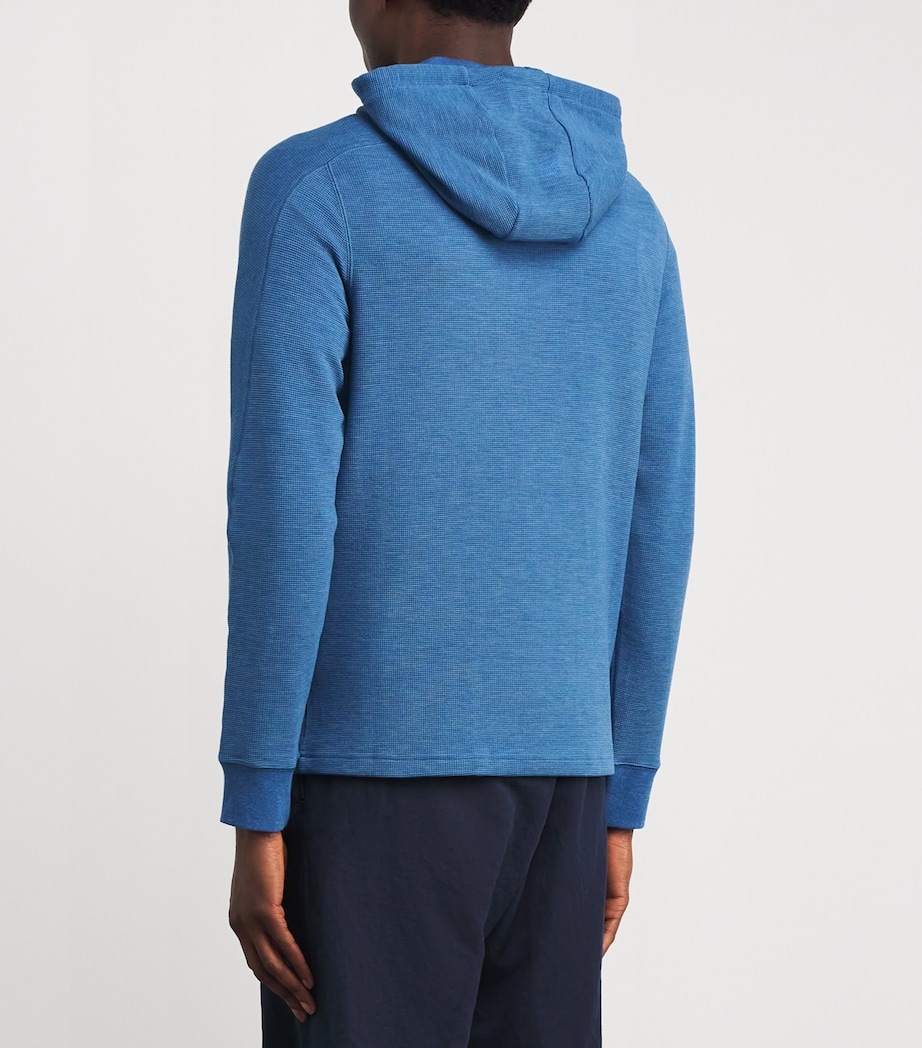 Waffle-Knit Hoodie FOG BLUE HEATHER Image 4