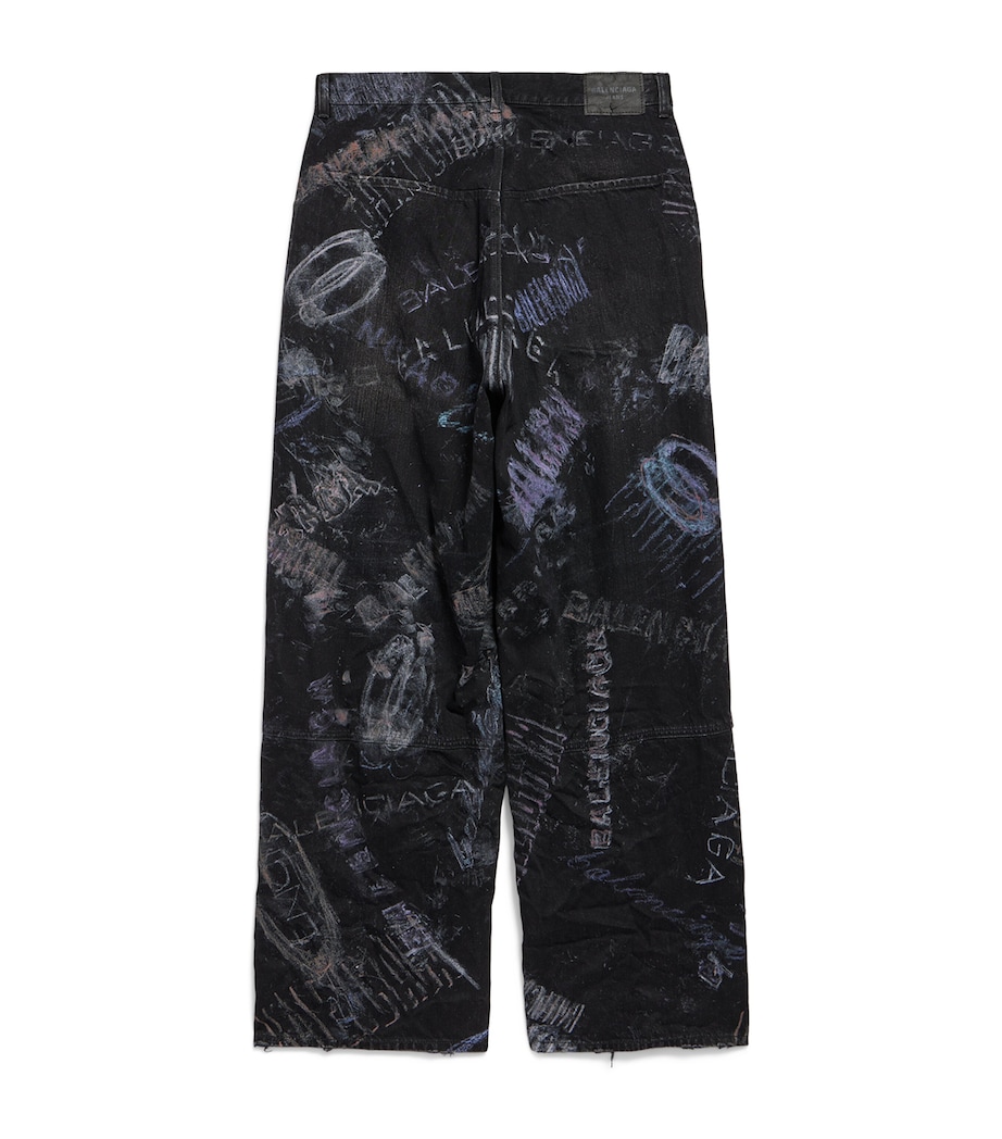 Washed Crayon Wide-Leg Jeans 1037 Image 5