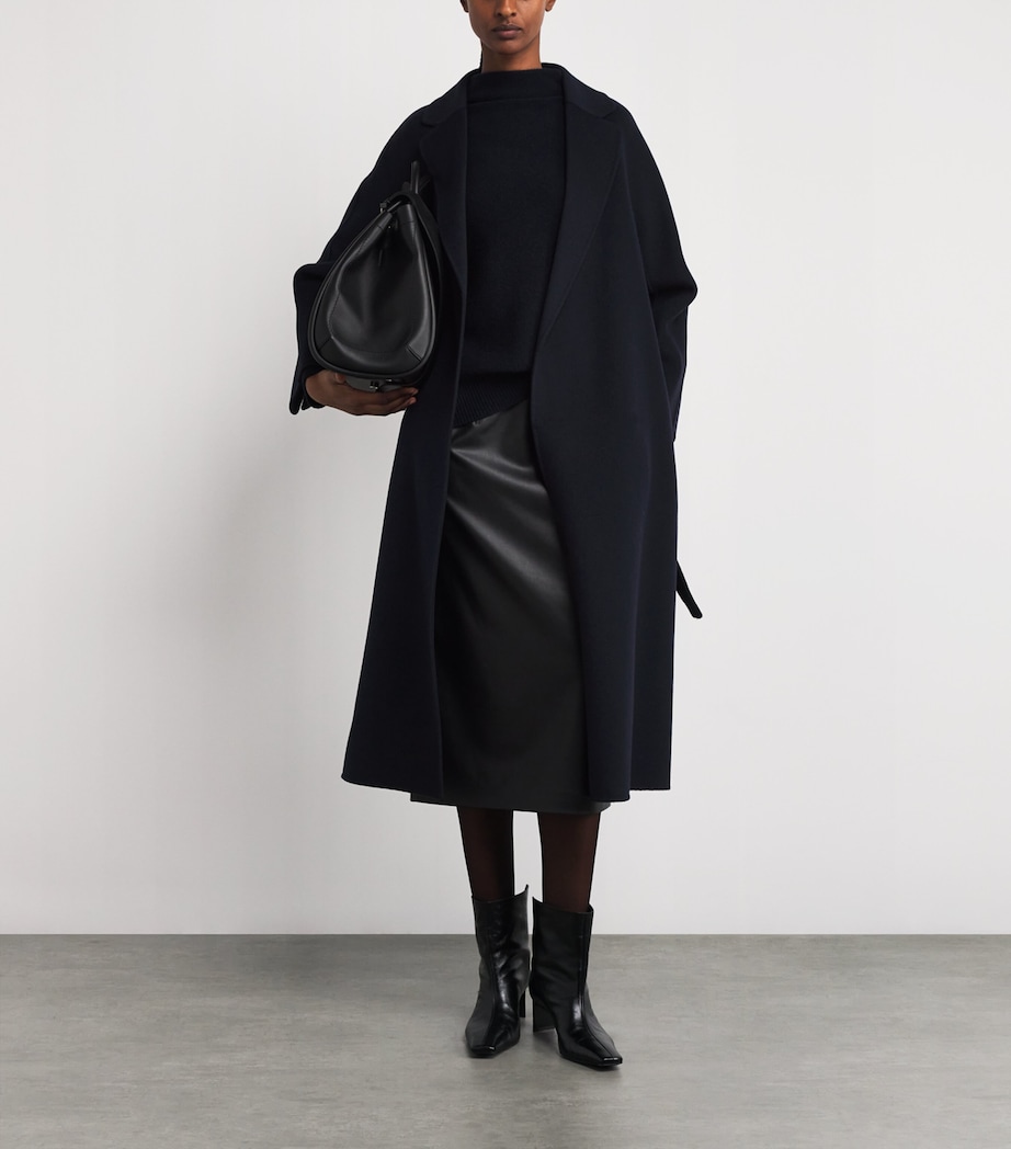 Virgin Wool Midi Wrap Coat MIDNIGHTBLUE Image 2