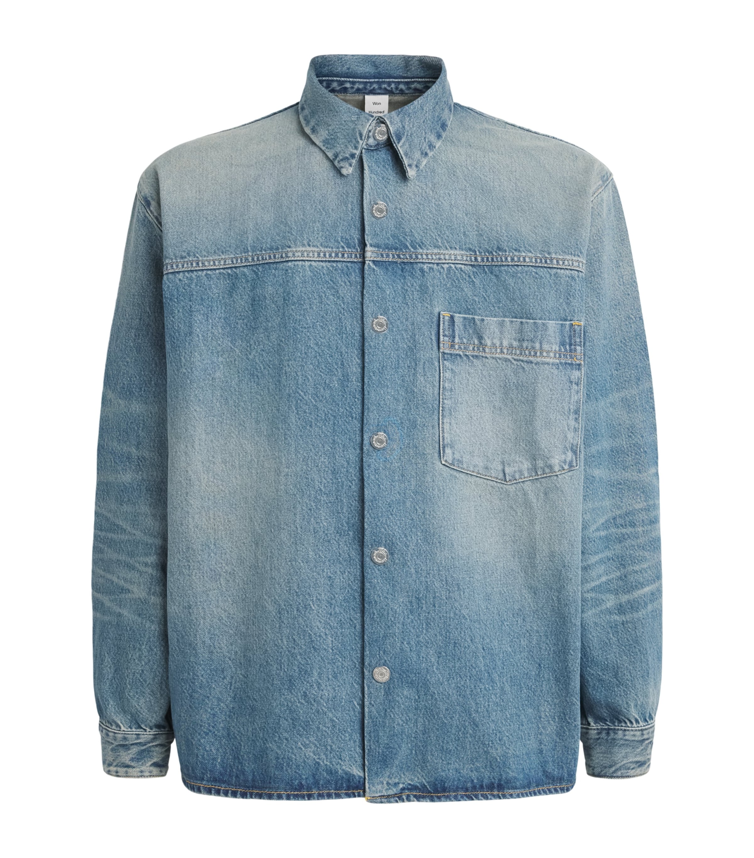 Won Hundred Mens Denim Zayne Shirt Cel Tintet Blue Image 1