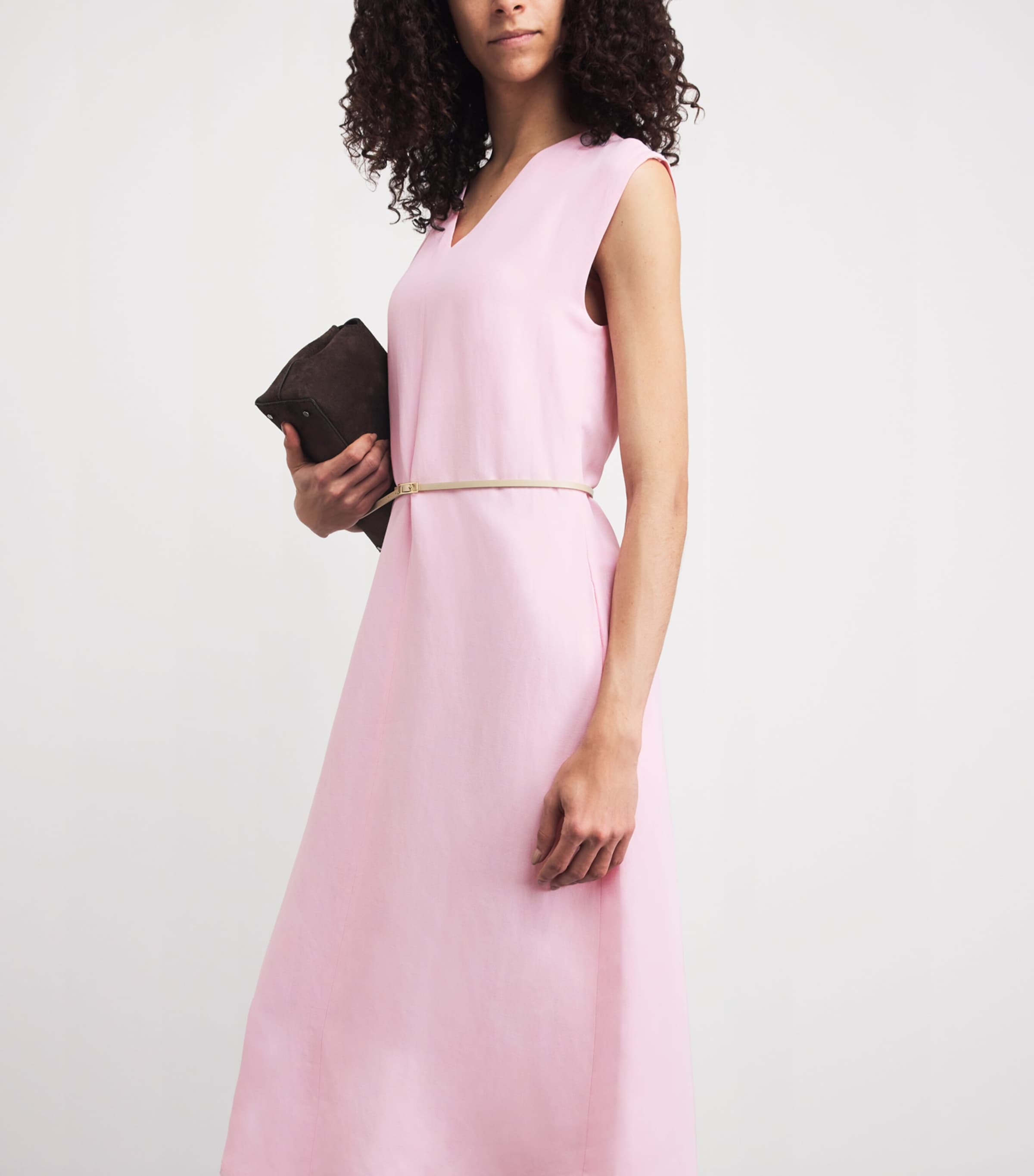 Fabiana Filippi Womens Twill Maxi Dress Rosa Petalo Image 3