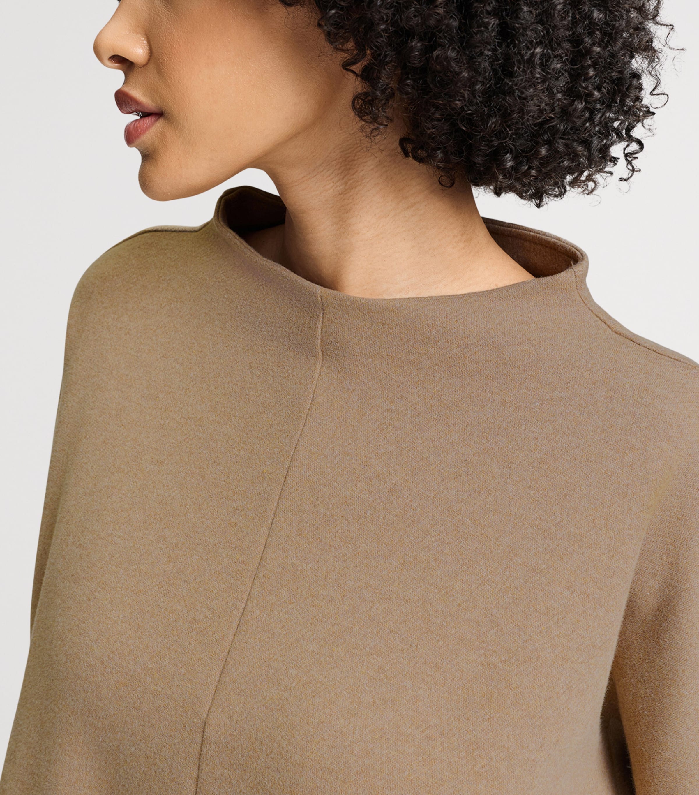 Hanro Womens High-Neck Sweatshirt Desert Clay Image 6