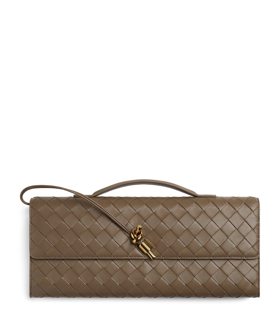 Bottega Veneta Medium Leather Andiamo Clutch Bag Image 1