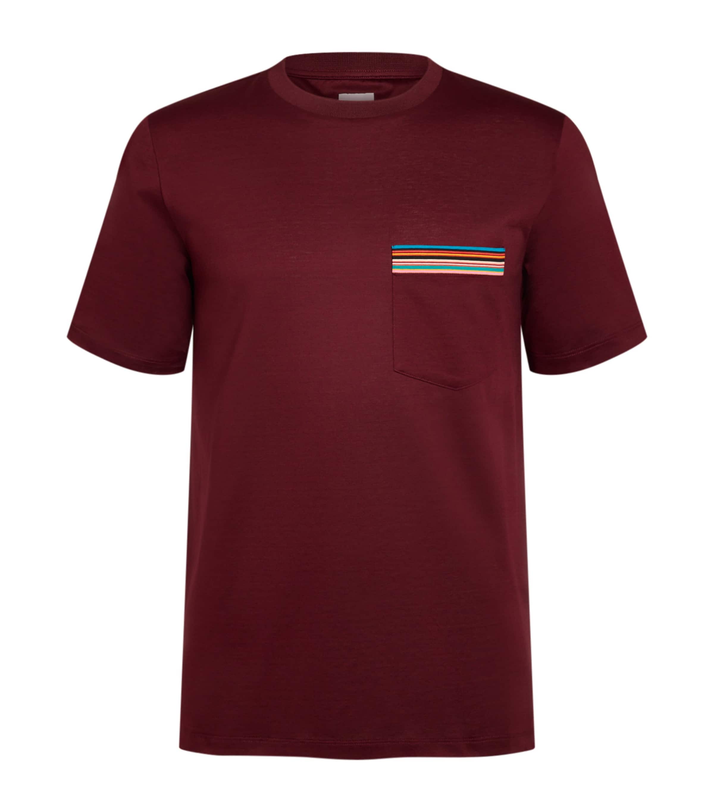 Signature Stripe T-Shirt 28B_BURGUNDY Image 1