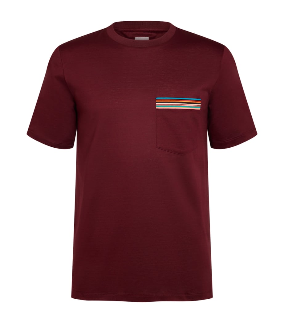Signature Stripe T-Shirt 28B_BURGUNDY Image 1