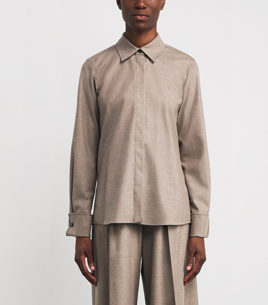 Stretch-Cashmere Foulé Shirt TURTLEDOVE Image 3