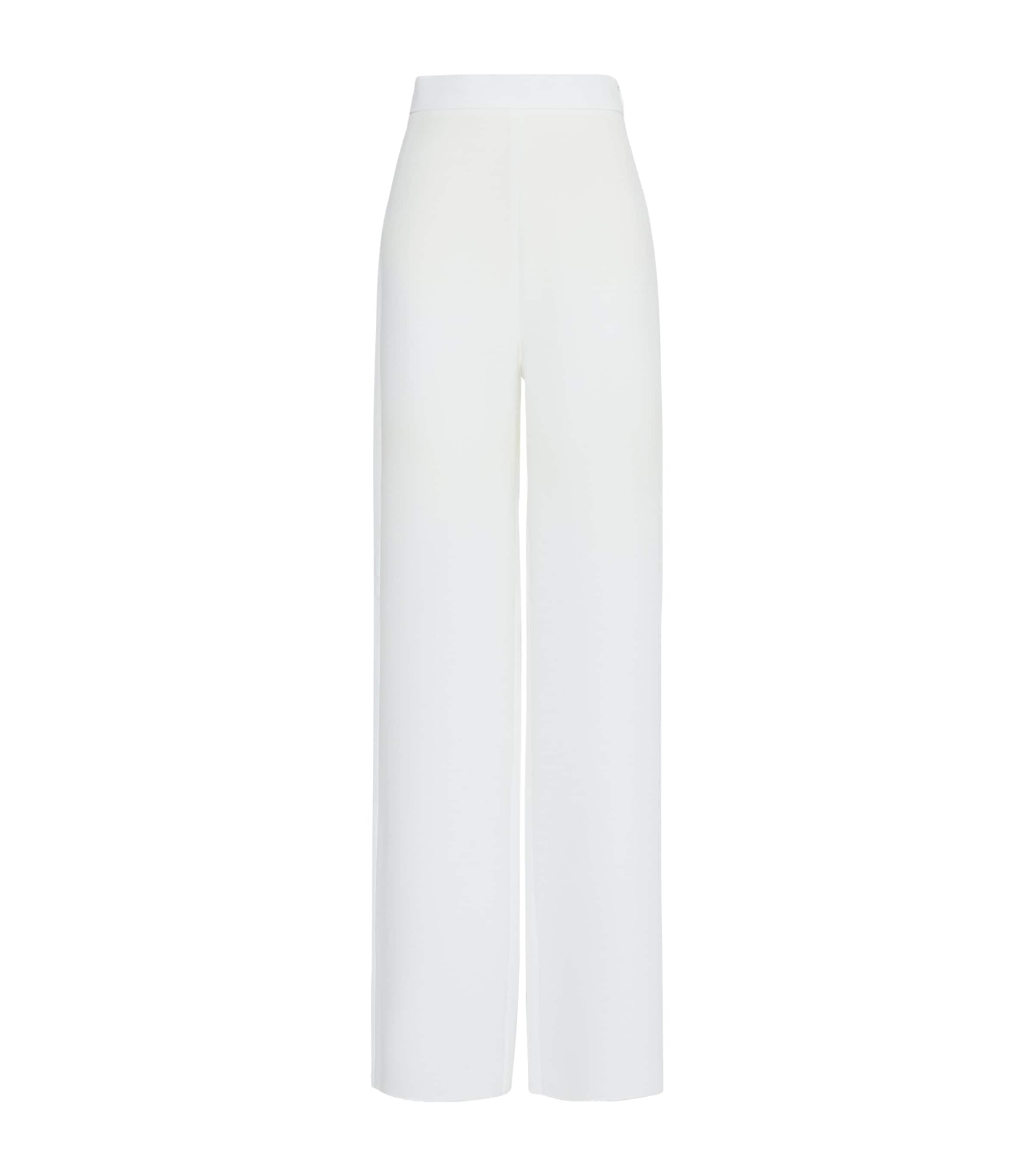 Max Mara Womens Wide-Leg High-Waist Trousers White Image 1