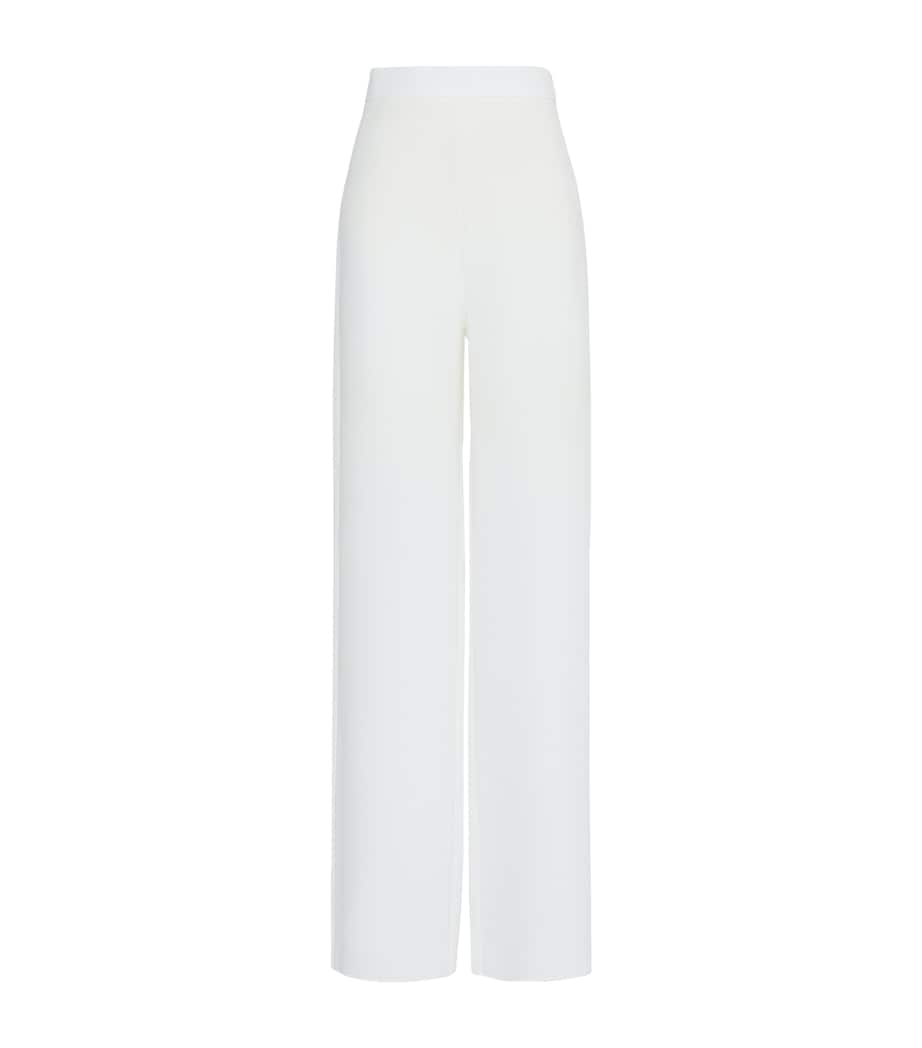 Max Mara Womens Wide-Leg High-Waist Trousers White Image 1