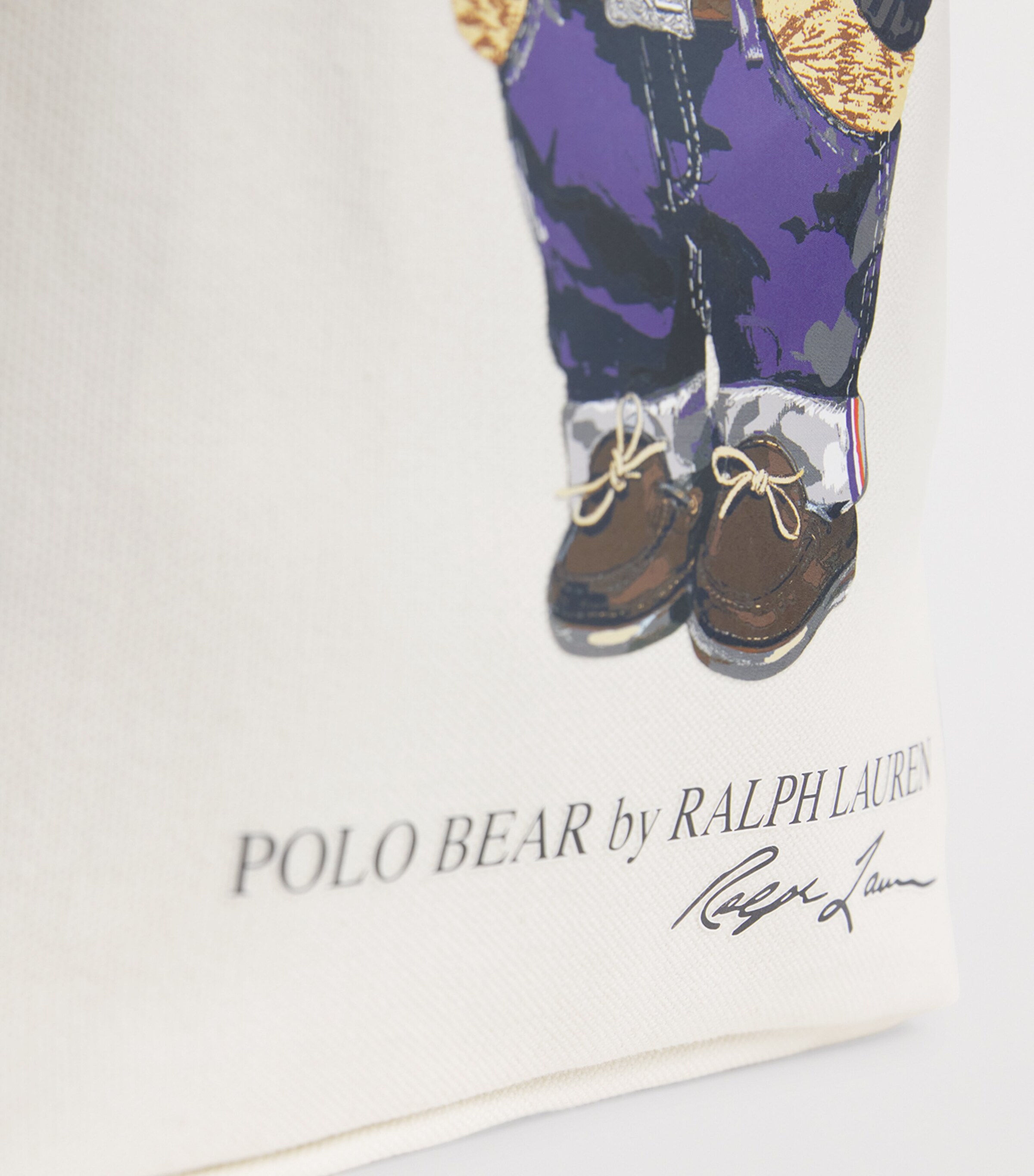Canvas Polo Bear Tote Bag W3Y NATURAL Image 4