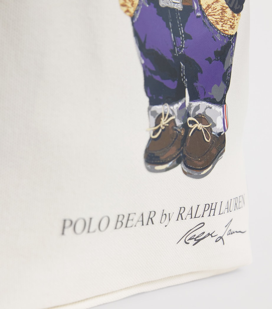 Canvas Polo Bear Tote Bag W3Y NATURAL Image 4