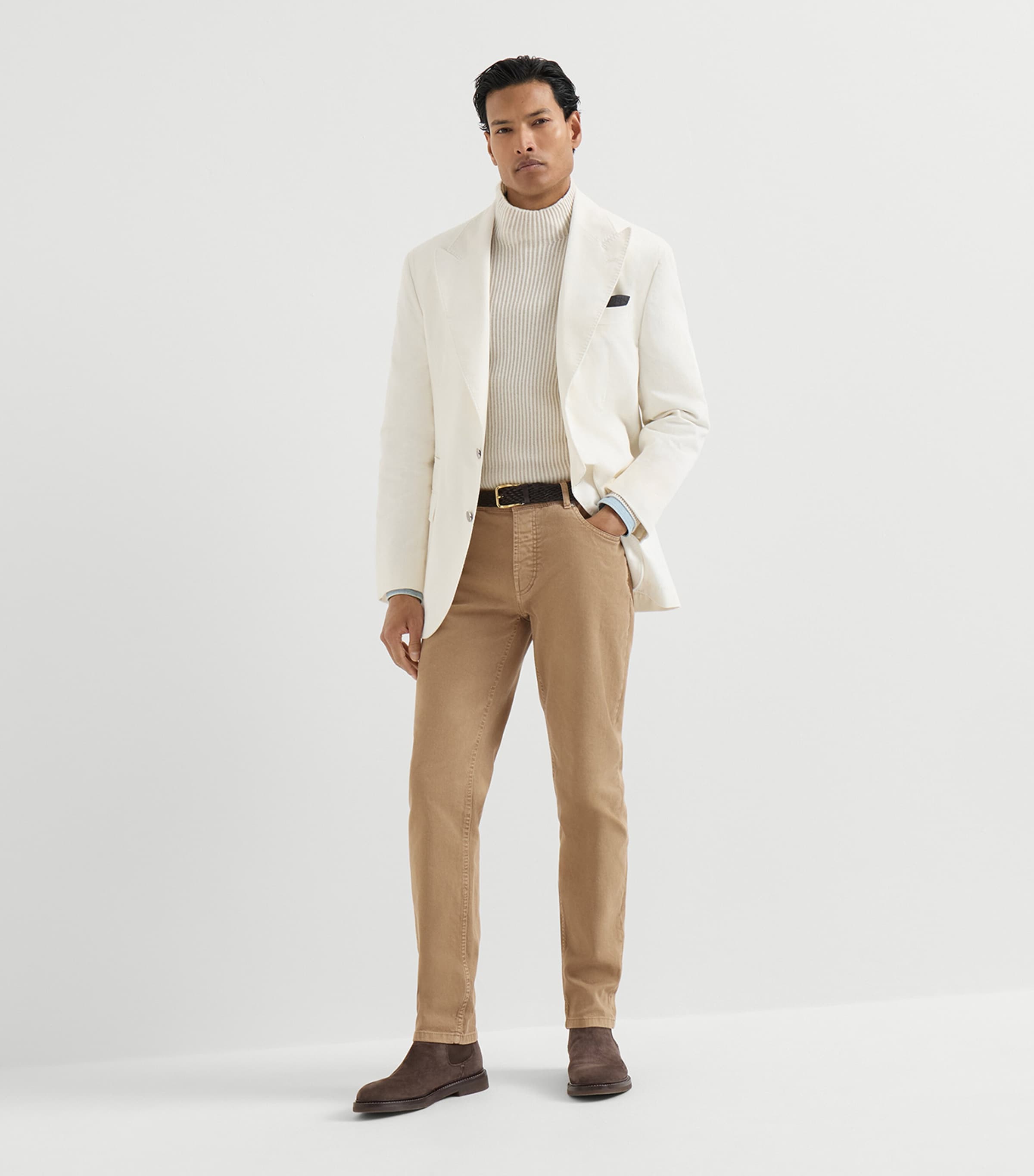 Brunello Cucinelli Mens Denim Garment-Dyed Trousers Image 2