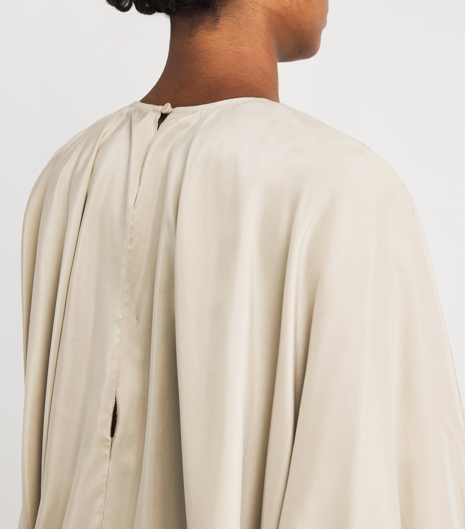 Silk Parachute Mini Dress STONE Image 6