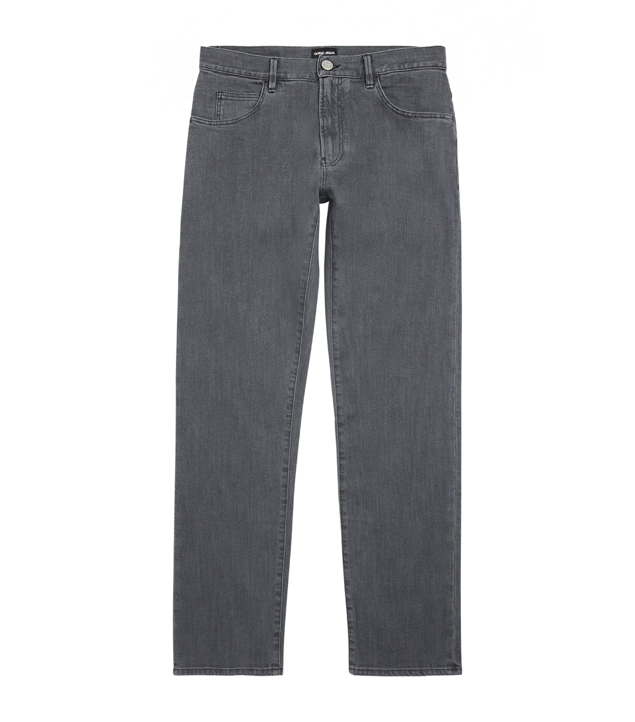 Giorgio Armani Stretch-cotton Straight Jeans In Grey