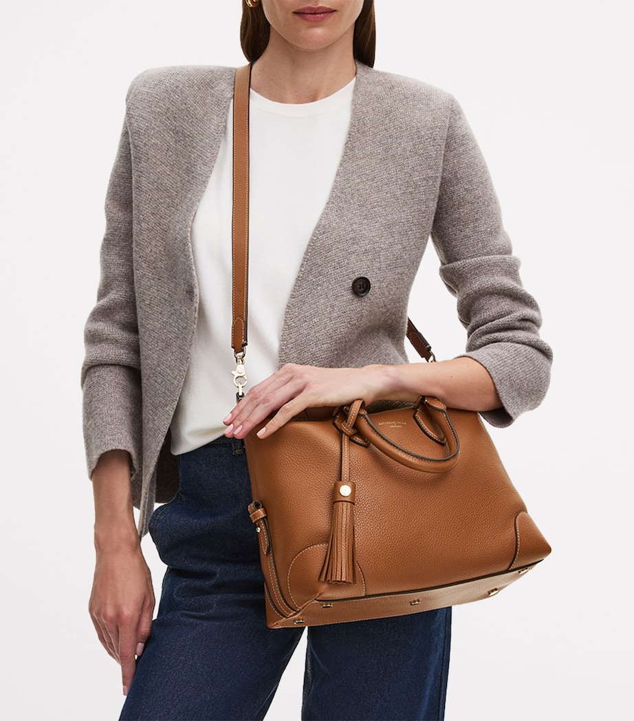 Leather Hudson Bowling Bag TAN Image 5