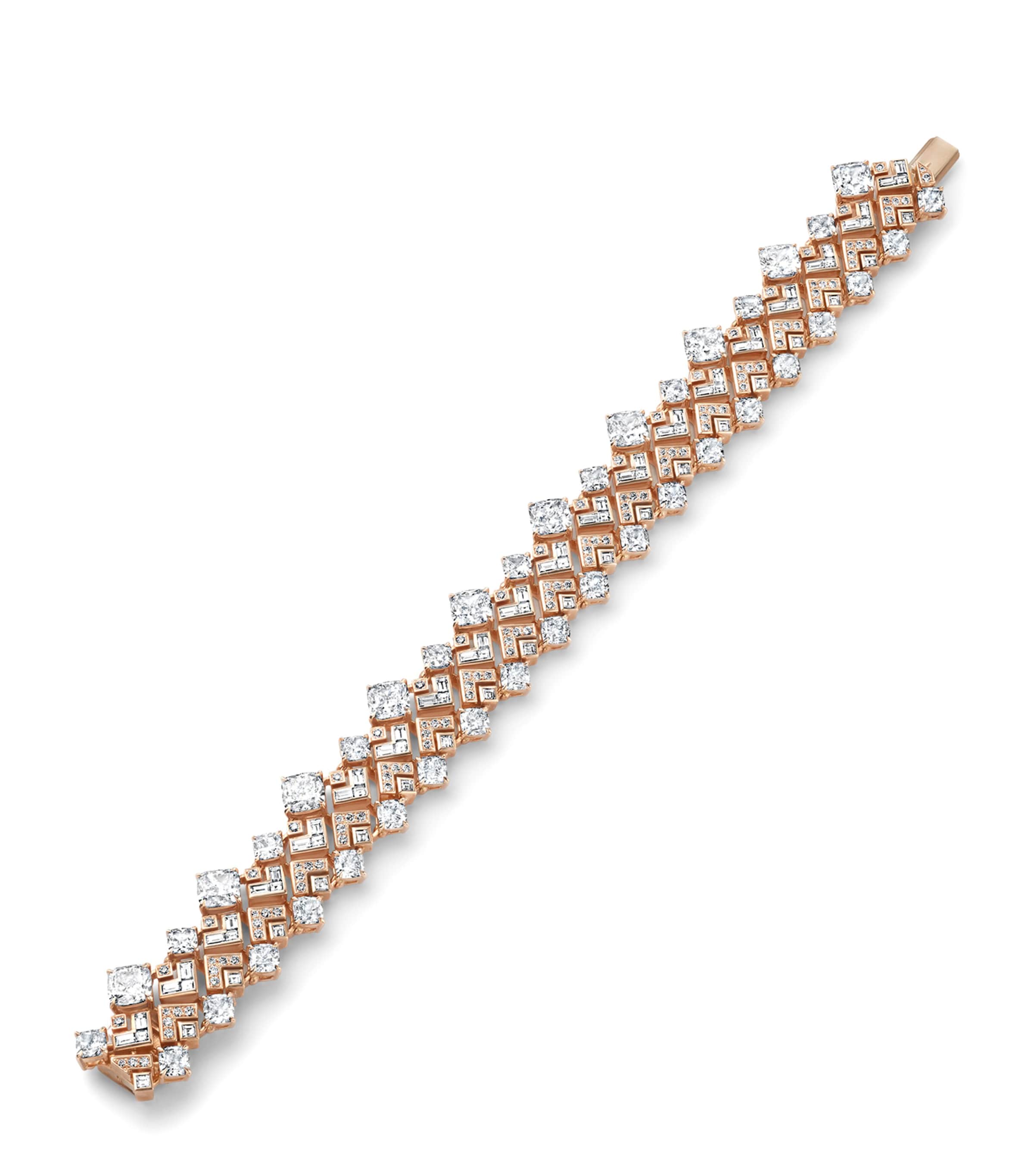 Boodles Rose Gold and Diamond The Pallace Collection Tudor Skyline Bracelet Rose Gold Image 1