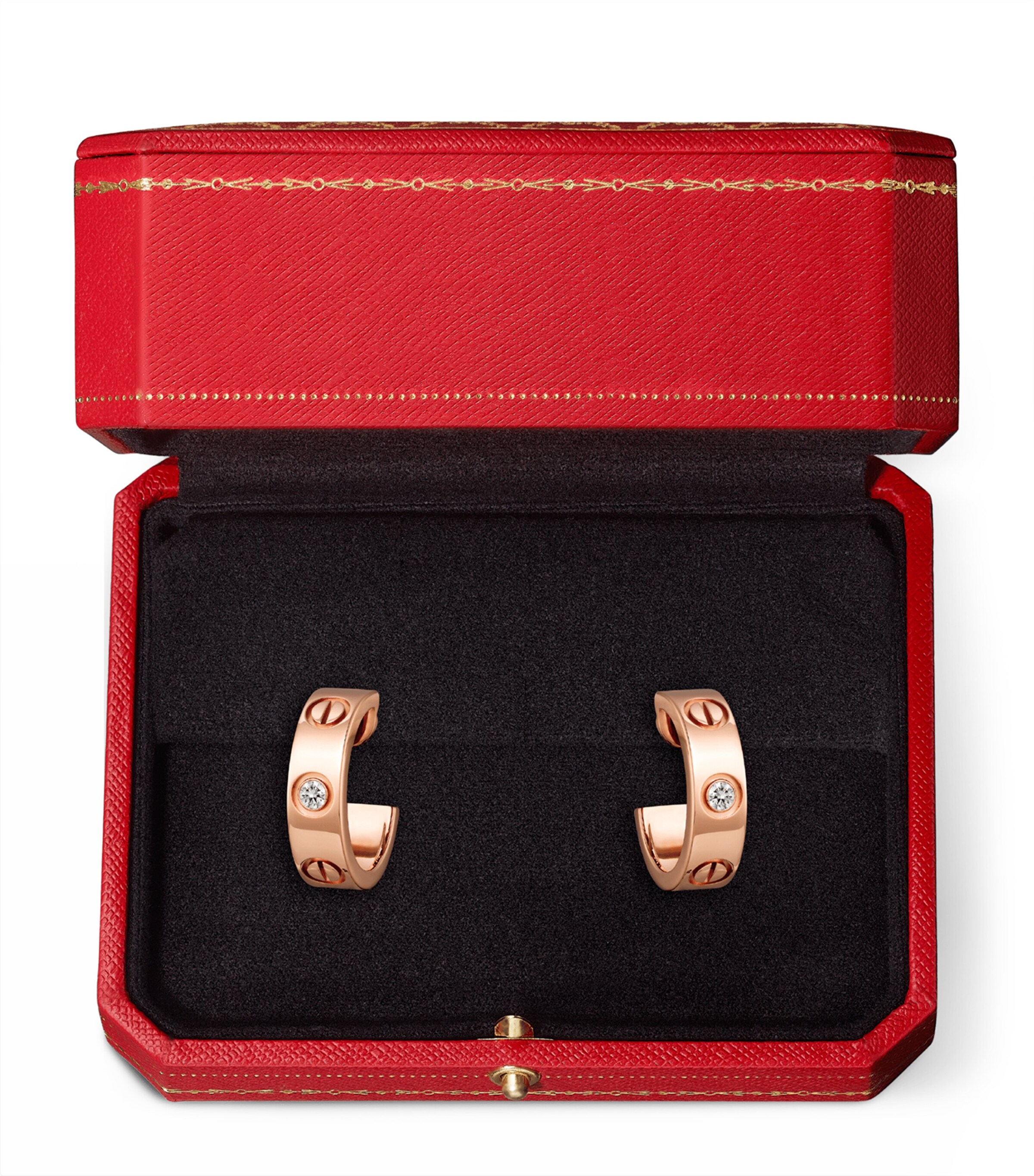 Rose Gold and Diamond LOVE Earrings ROSE GOLD Image 8