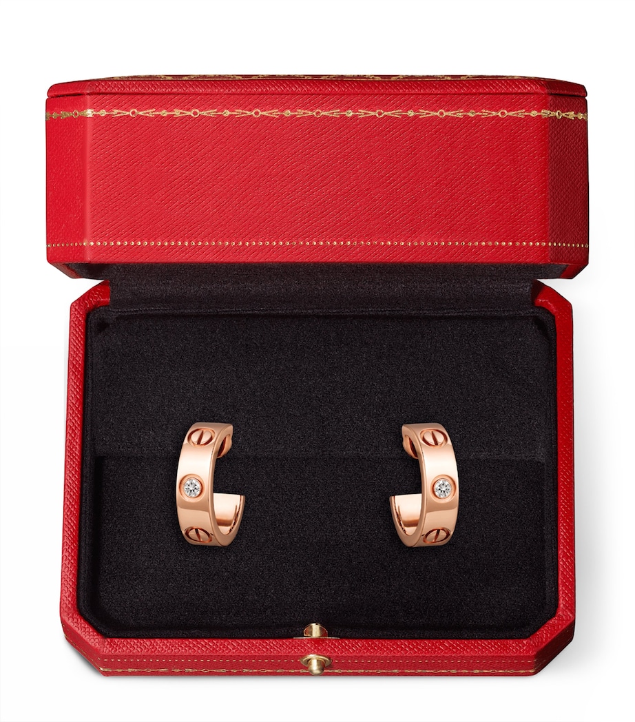 Rose Gold and Diamond LOVE Earrings ROSE GOLD Image 8