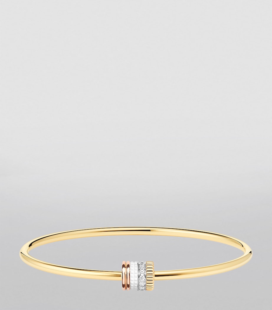 Mixed Gold and Diamond Quatre White Edition Bangle YELLOW GOLD Image 4