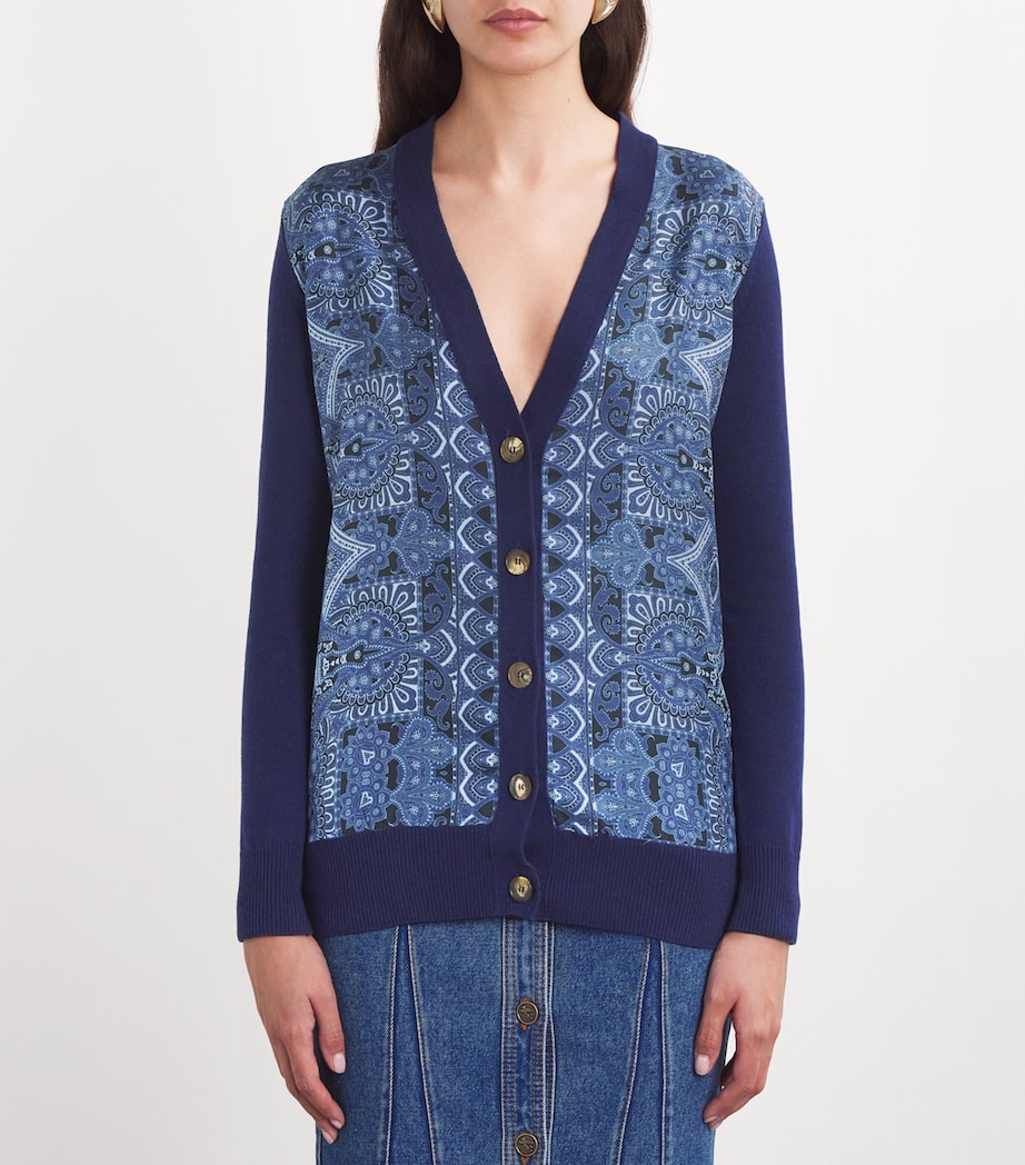 Etro Womens Wool-Blend Printed Cardigan Image 3