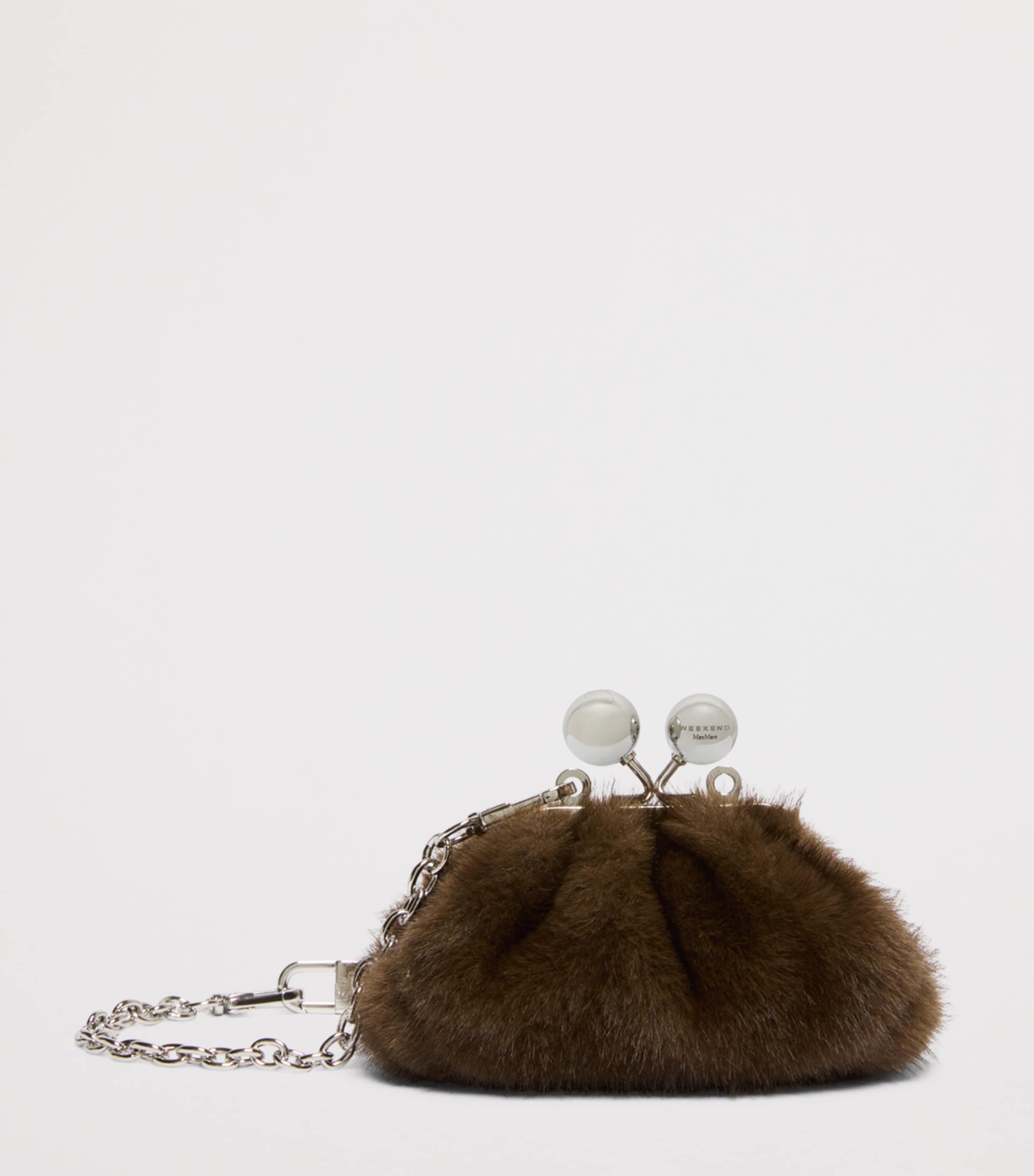 Weekend Max Mara Mini Sheepskin Pasticcino Clutch Bag Brown Image 3