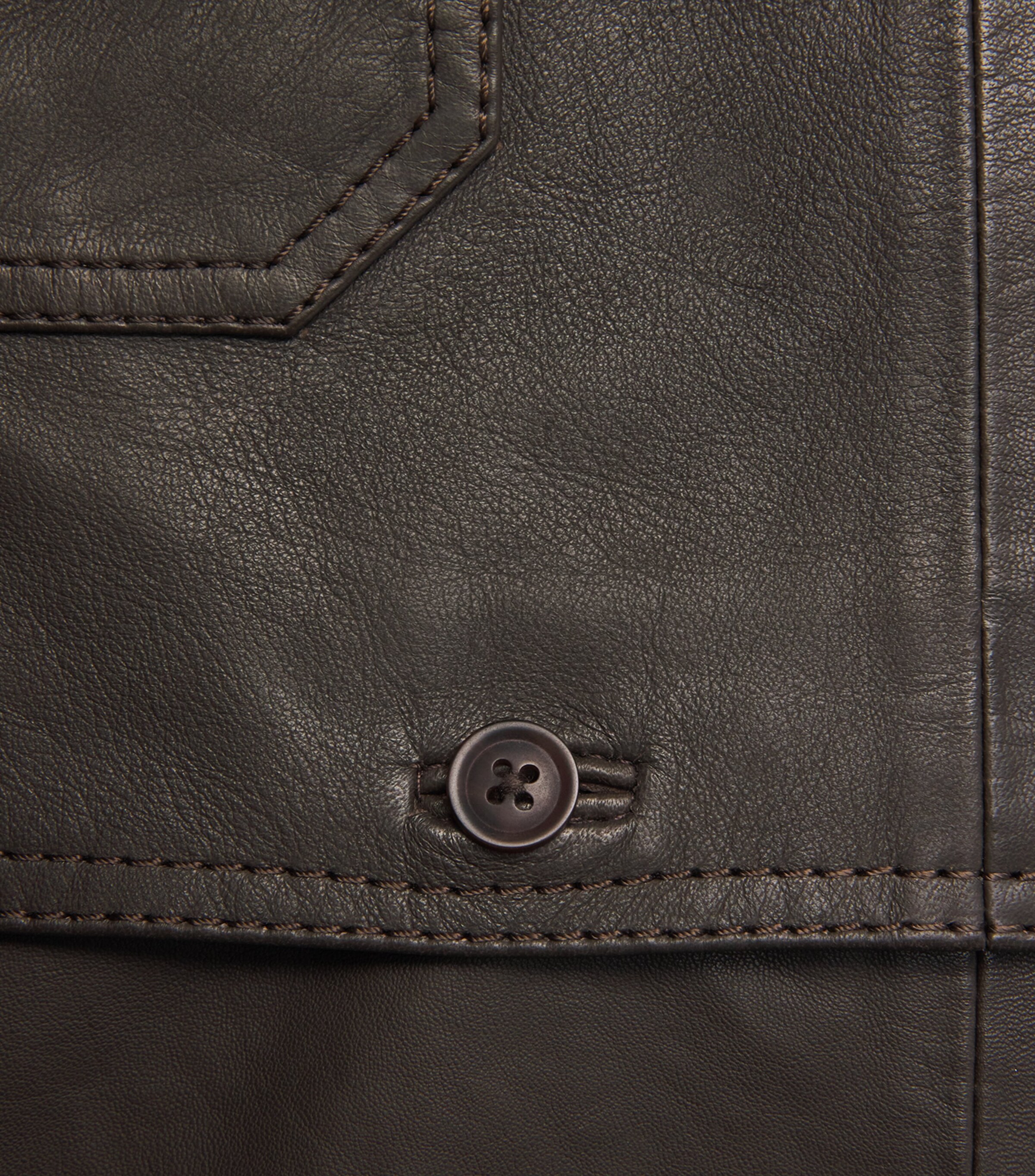 Leather Saruffo Overshirt TURKISH COFFEE Image 5