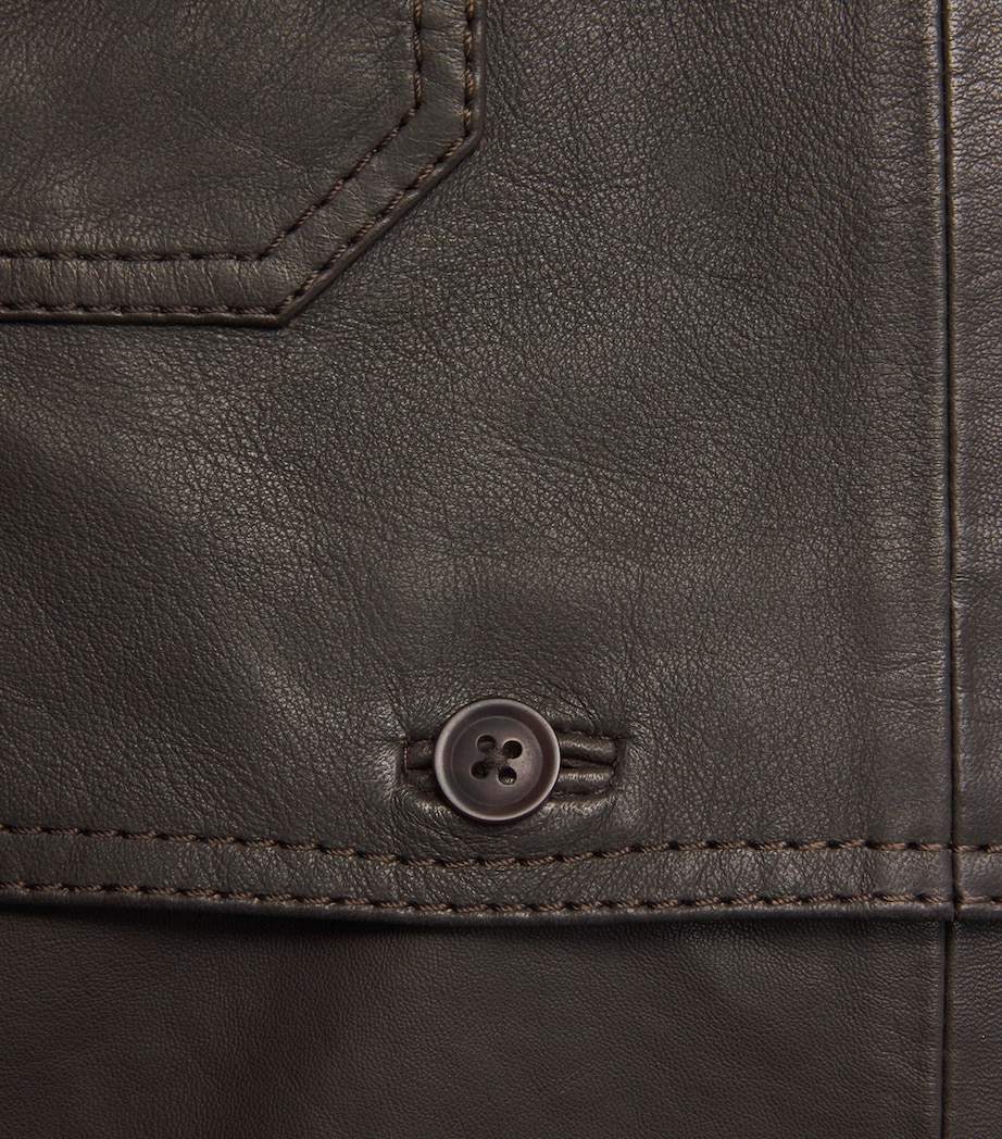 Leather Saruffo Overshirt TURKISH COFFEE Image 5