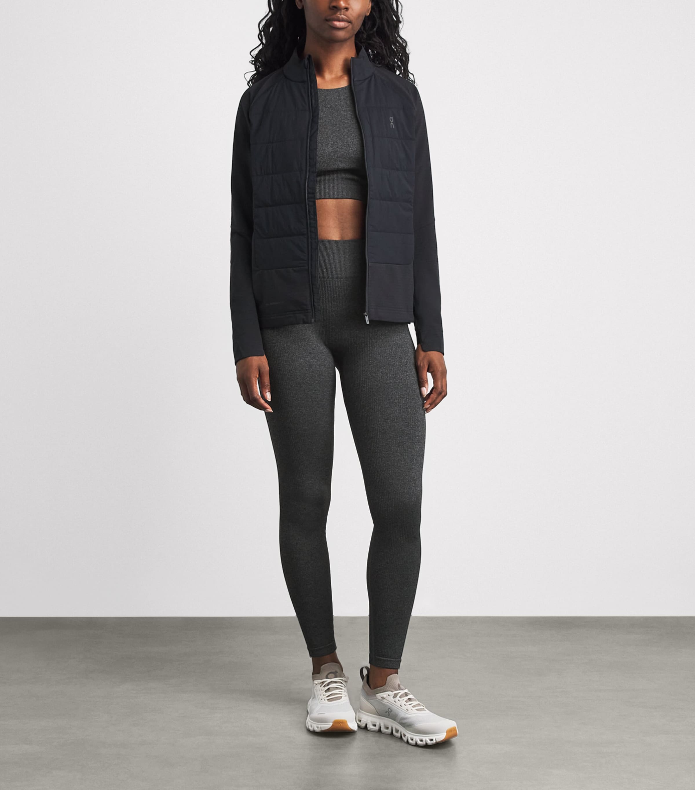 On Womens Knitted Studio Crop Top Ember Heather Image 2